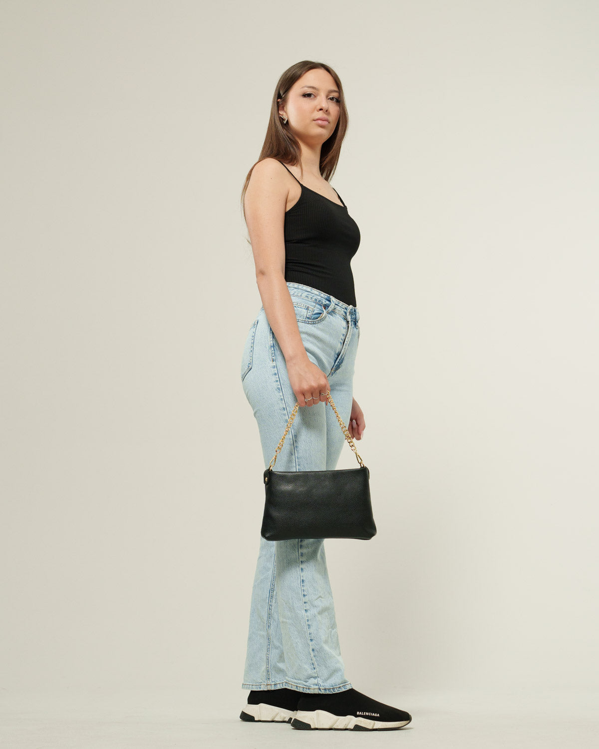 Borsa Tracolla Donna Alessandra Vera Pelle Nero Pochette