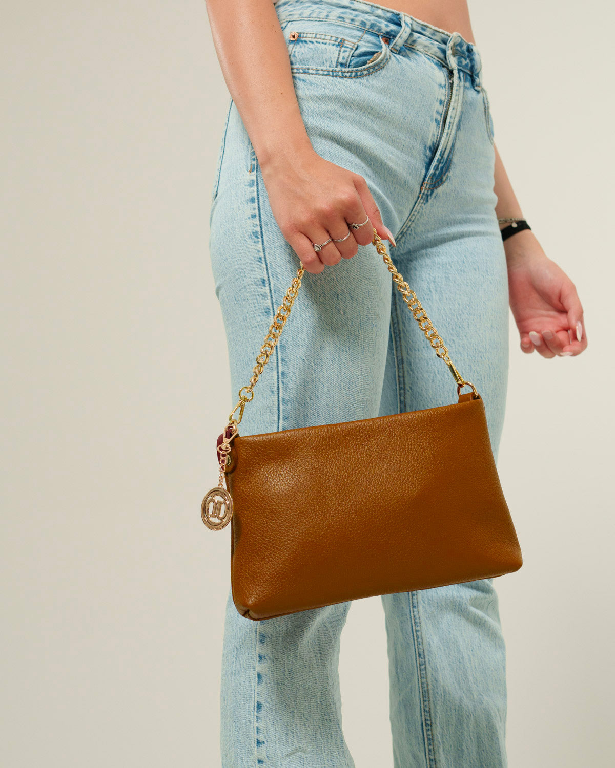 Borsa Tracolla Donna Alessandra Vera Pelle Cognac Pochette