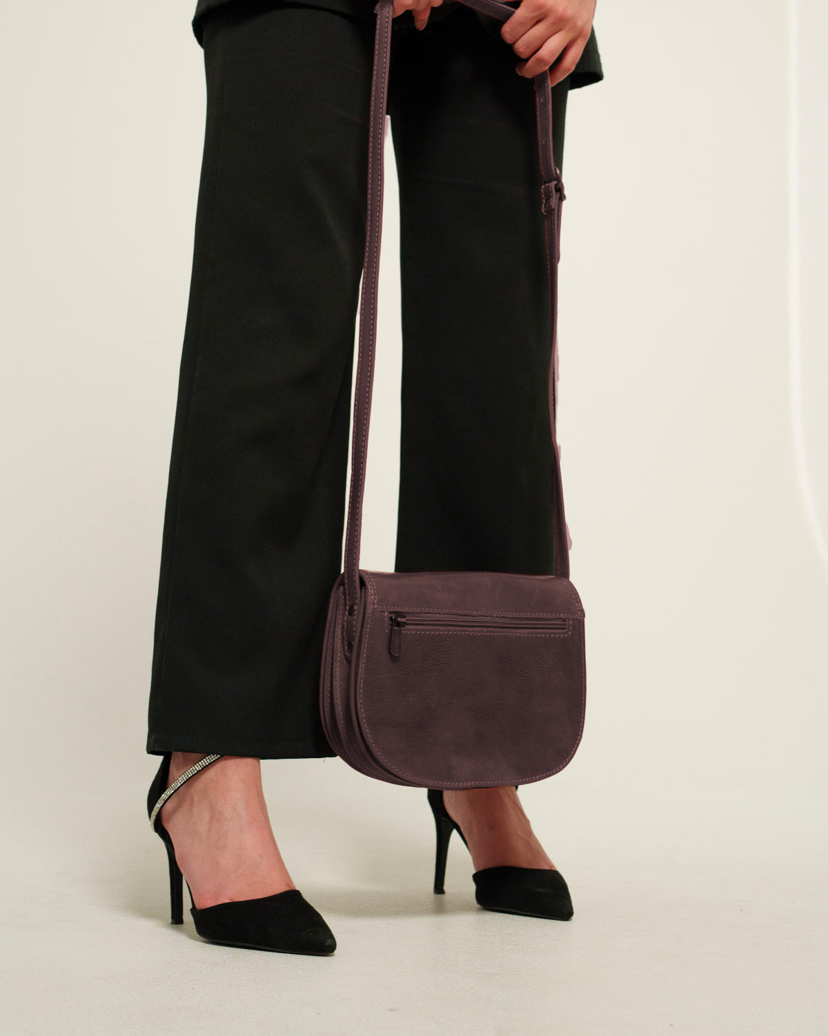Borsa Tracolla Donna Elena Vera Pelle Vacchetta Marrone Scuro Pratica Elegante