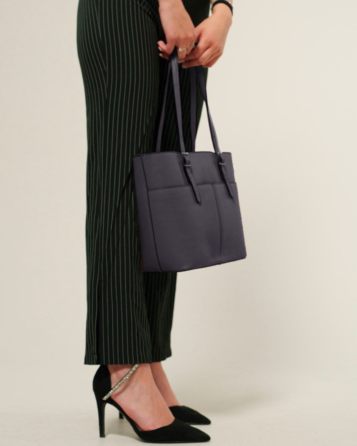 Borsa Mano Spalla Donna Monica Vera Pelle Nero Elegante