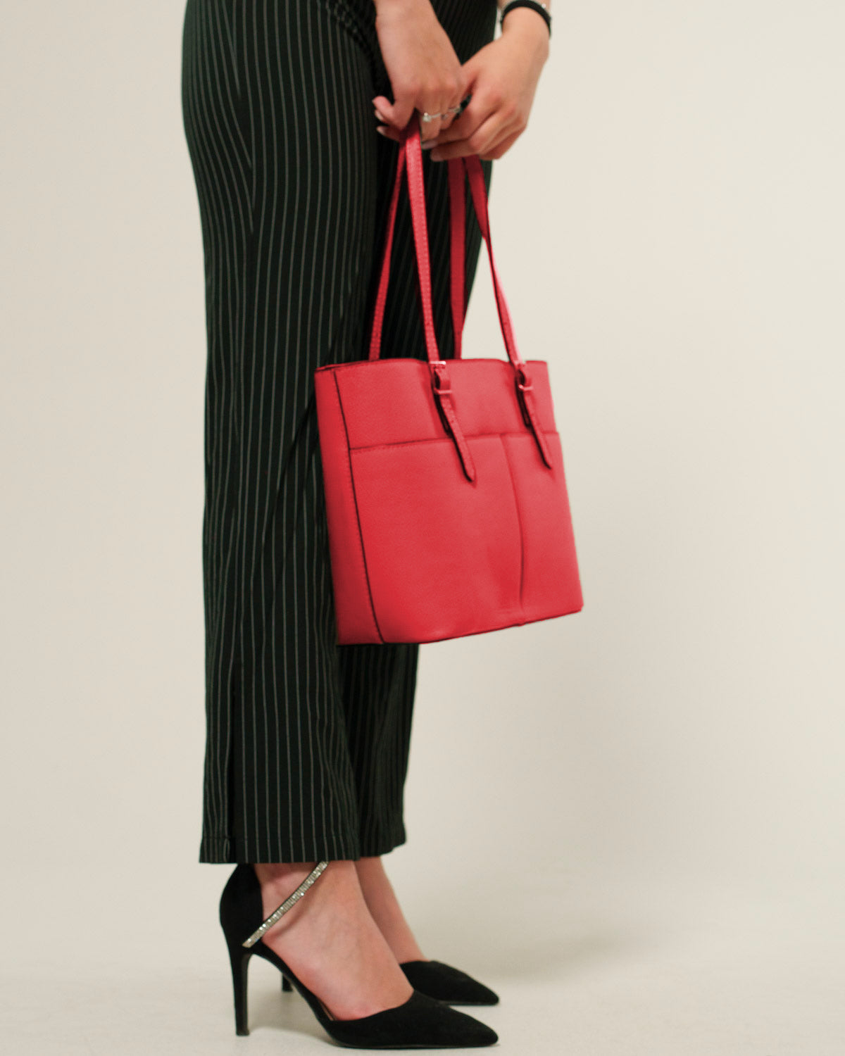 Borsa Mano Spalla Donna Monica Vera Pelle Rosso Elegante