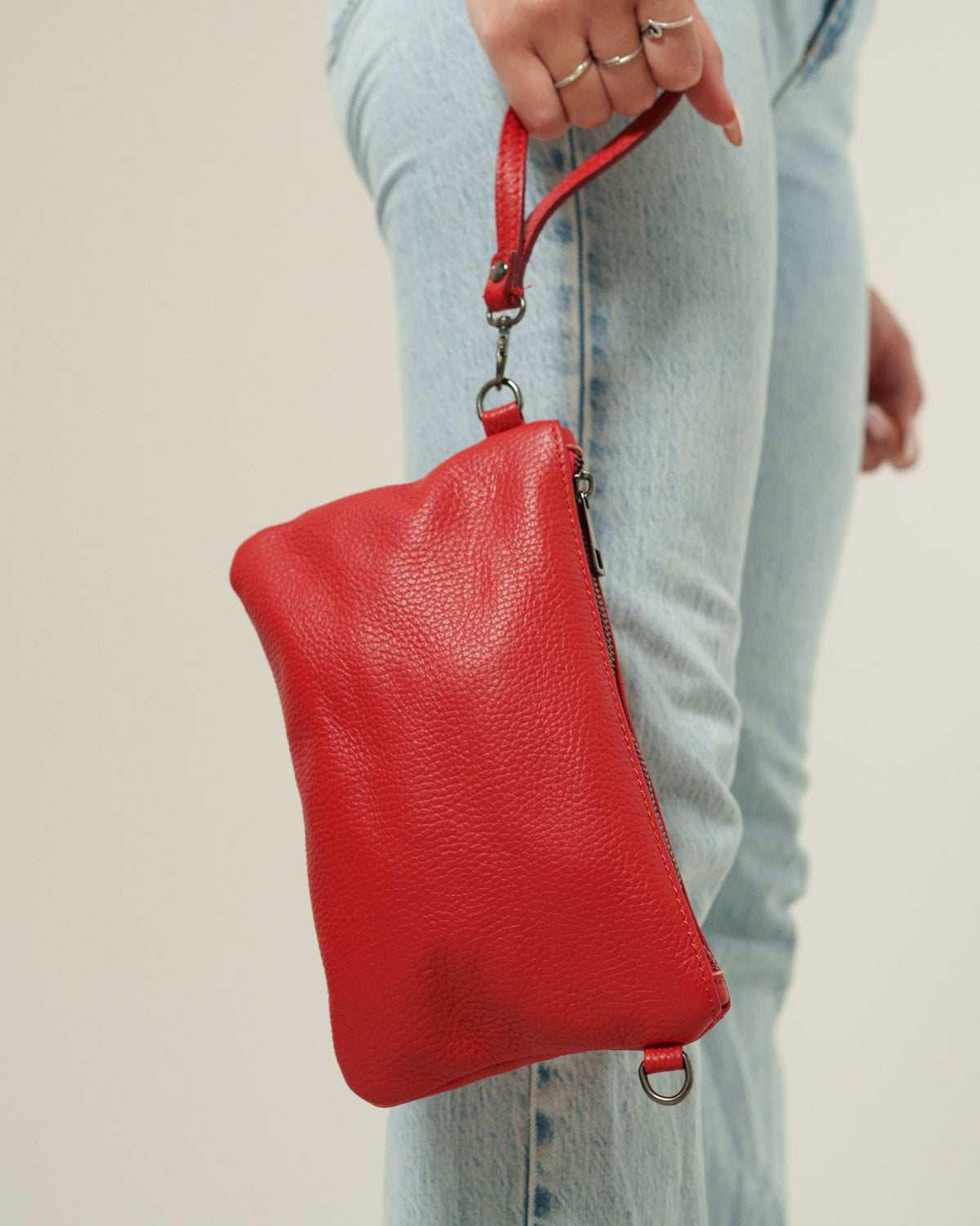 Pochette a tracolla Donna Chiara in vera pelle Rosso