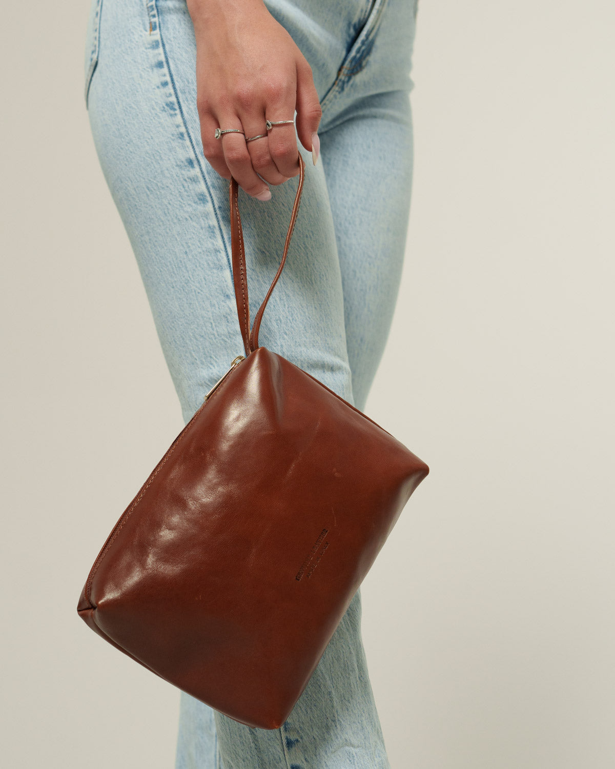 Pochette a mano Donna Ilda Cognac