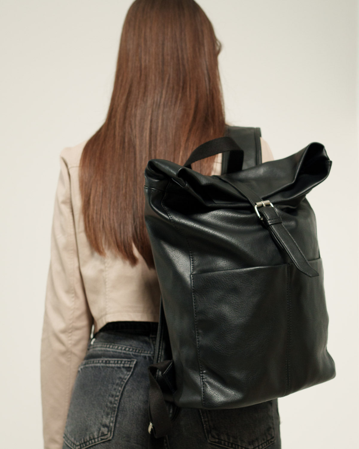Zaino donna Leda in Ecopelle Nero porta pc