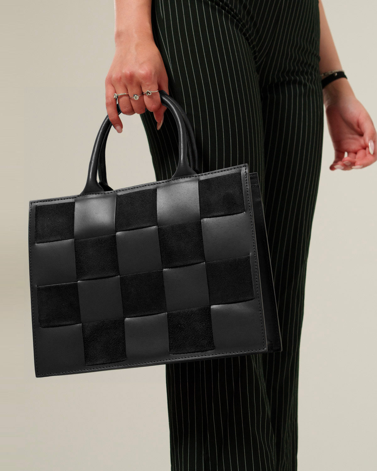 Borsa spalla o a mano donna Ada in vera pelle Nero con zip