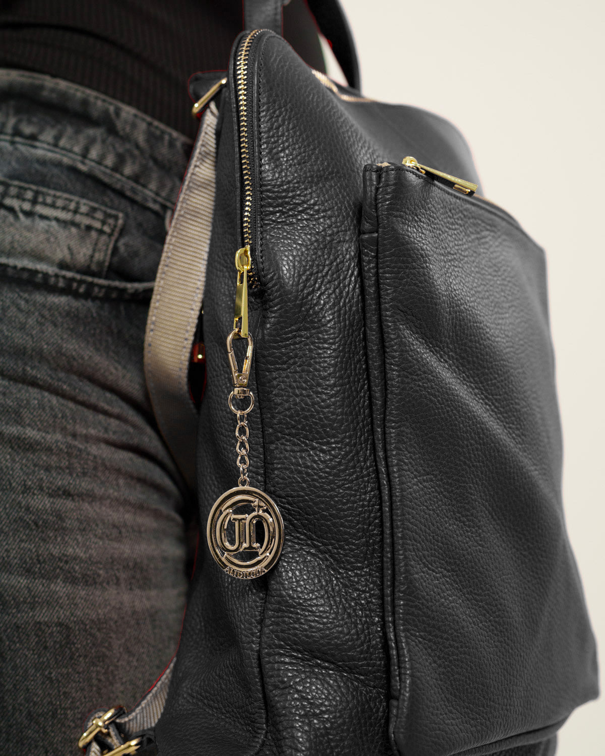 Rosalba Women's Backpack Genuine Leather Black Spacious Compact Made in Italy