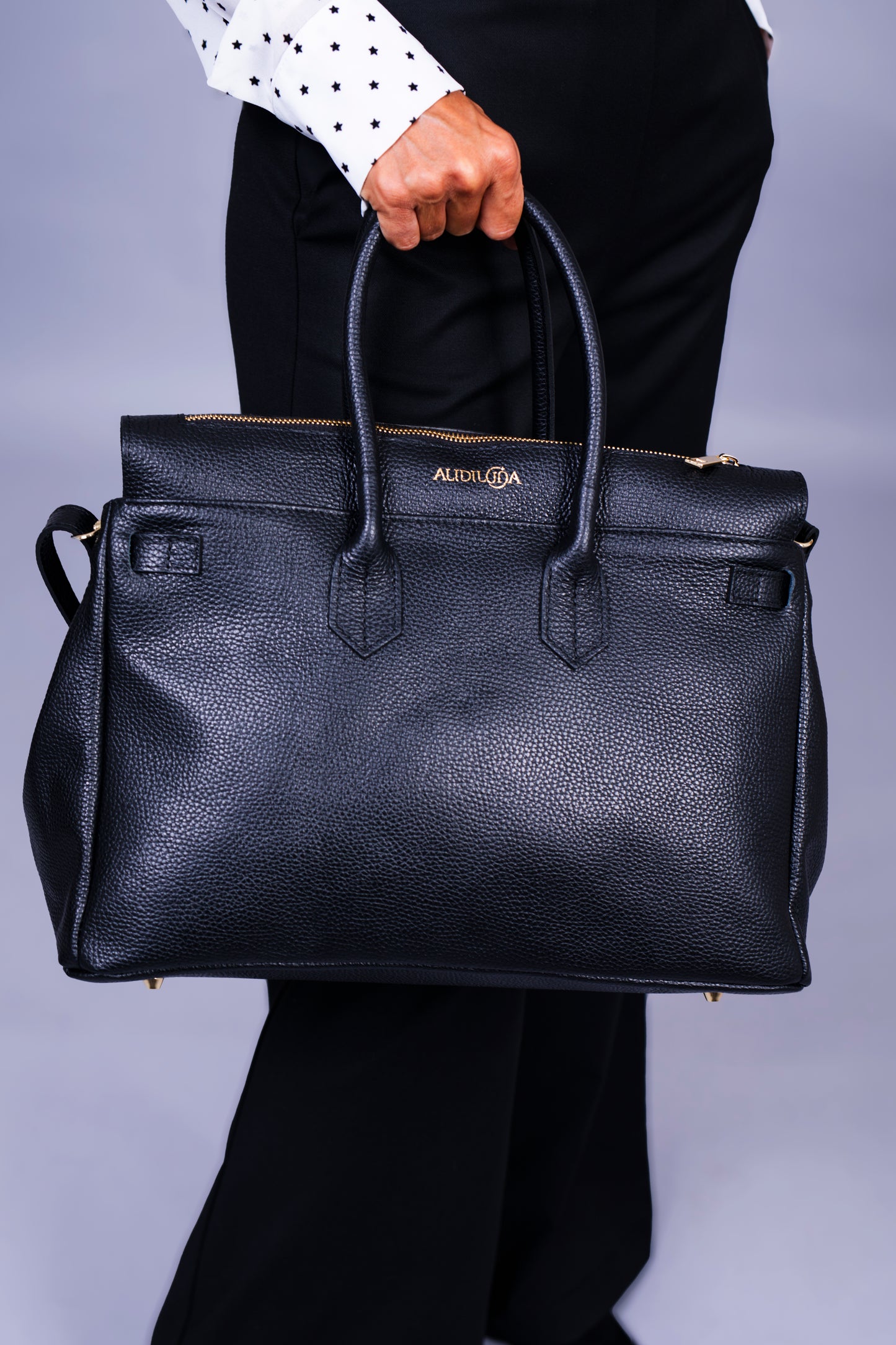 Borsa Donna LUNA in Vera Pelle Nero Made in Italy – Eleganza Artigianale