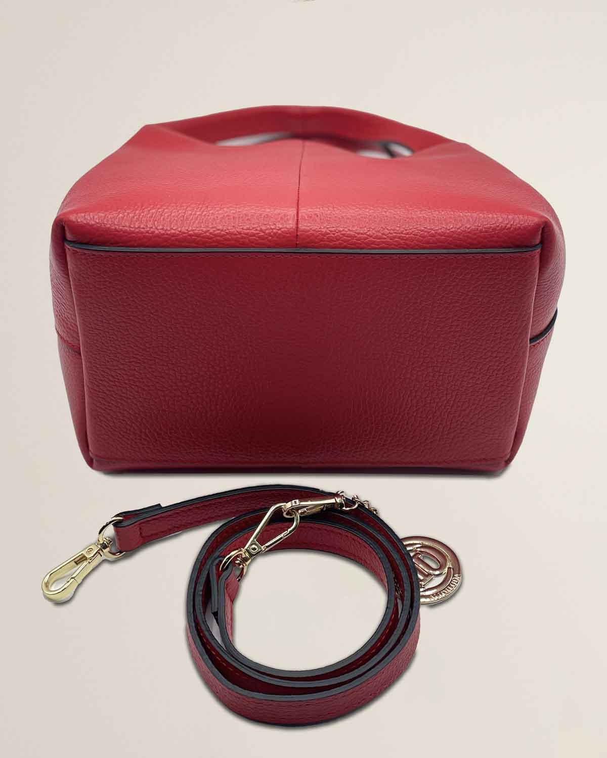 Borsa a mano o tracolla o spalla donna in pelle dollaro Dominique color rosso
