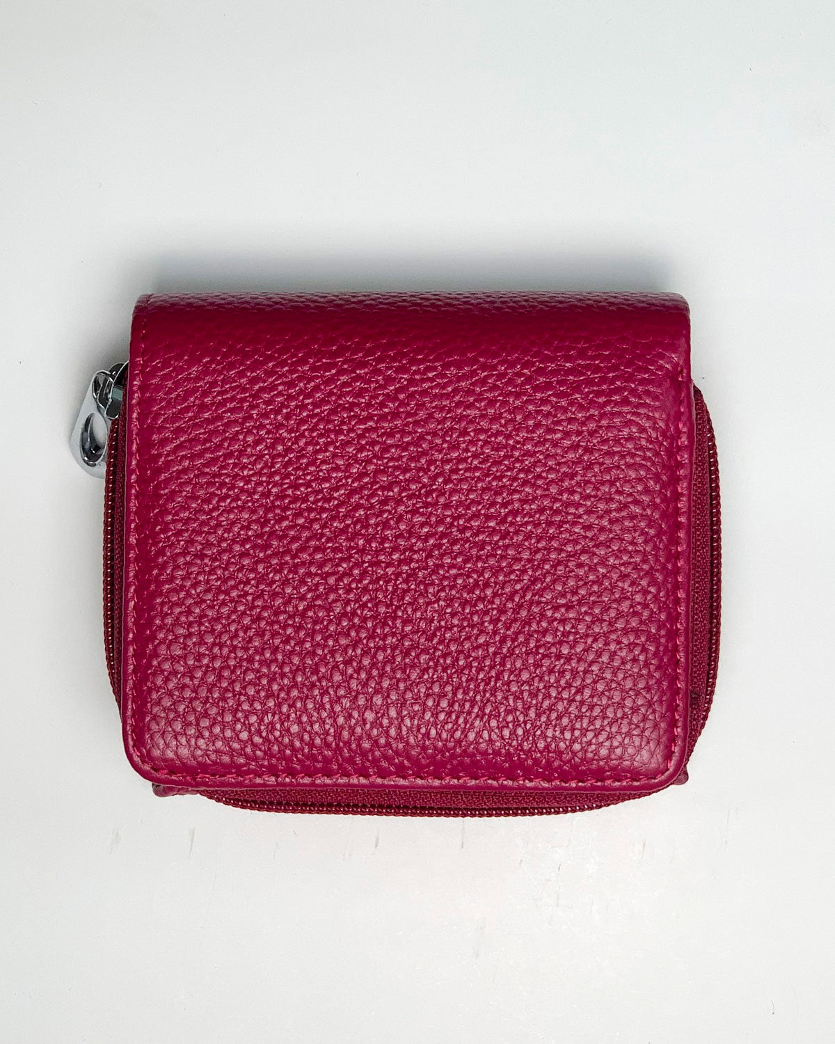 Artemide Wallet Coin Purse Card Holder for Women and Men in Genuine Handmade Ciclamino Leather Made in Italy