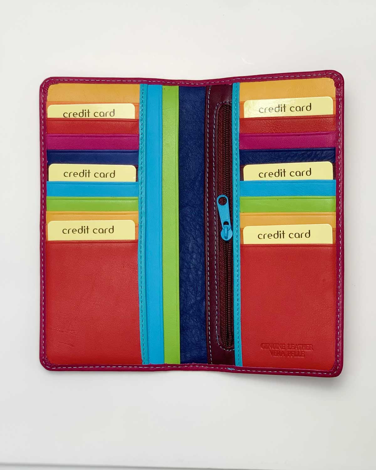 Diana women's wallet, coin purse, card holder, made of genuine handcrafted cyclamen leather, made in Italy