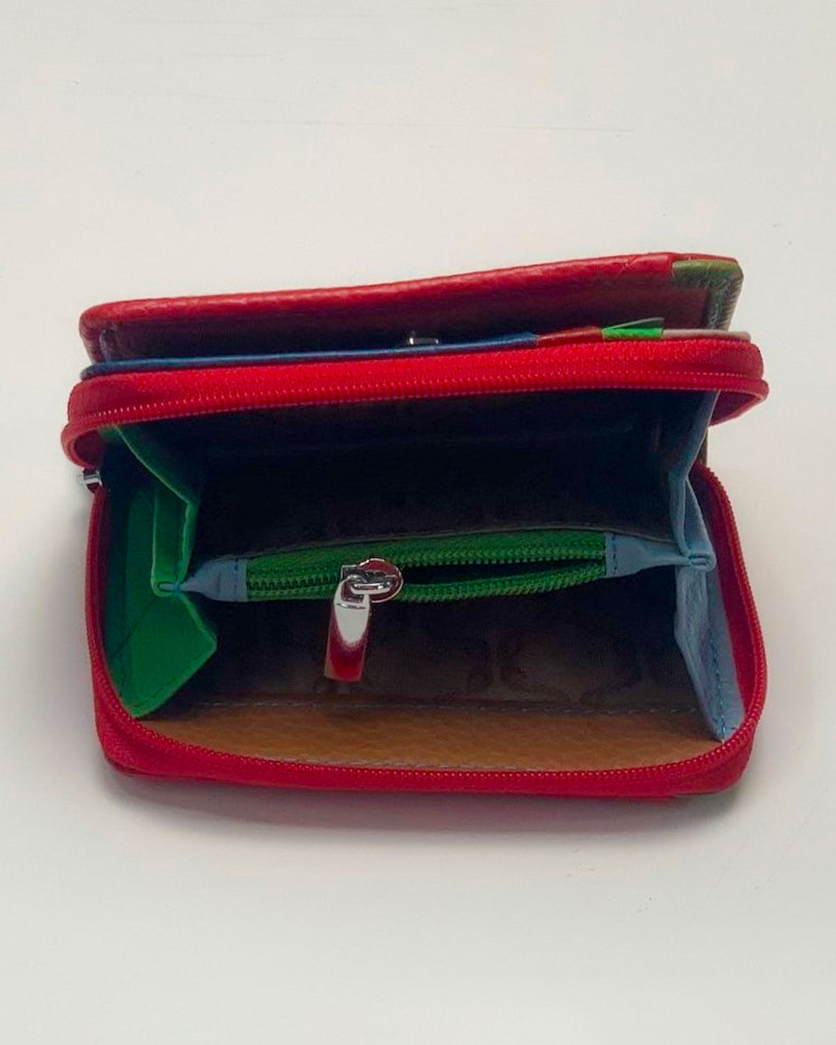 Portafoglio Portamonete Porta Carte donna Afrodite in vera pelle artigianale Rosso