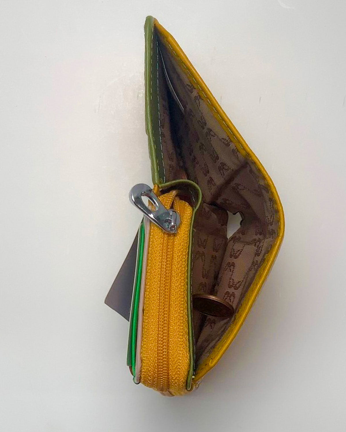 Portafoglio Portamonete Porta Carte donna Afrodite in vera pelle artigianale Giallo