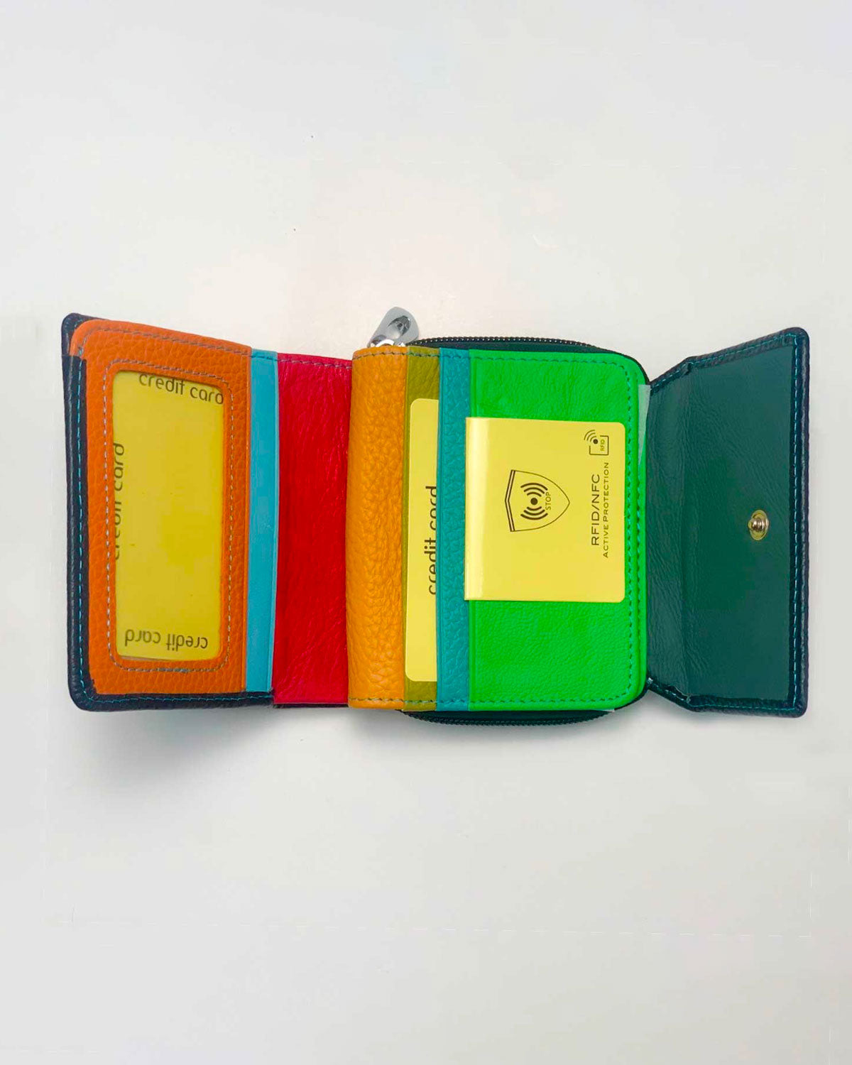 Artemide Wallet Coin Purse Card Holder for Women and Men in Genuine Handcrafted Black Leather Made in Italy