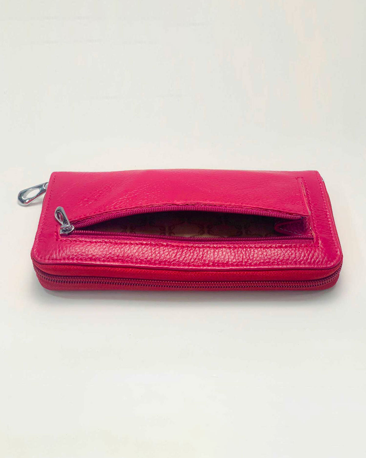 Giunone Women's Wallet Coin Purse Card Holder in Genuine Handmade Ciclamino Leather Made in Italy