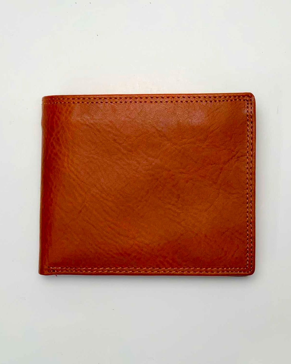 Ercole Men's Wallet Coin Purse Card Holder in Genuine Cognac Handcrafted Leather Made in Italy