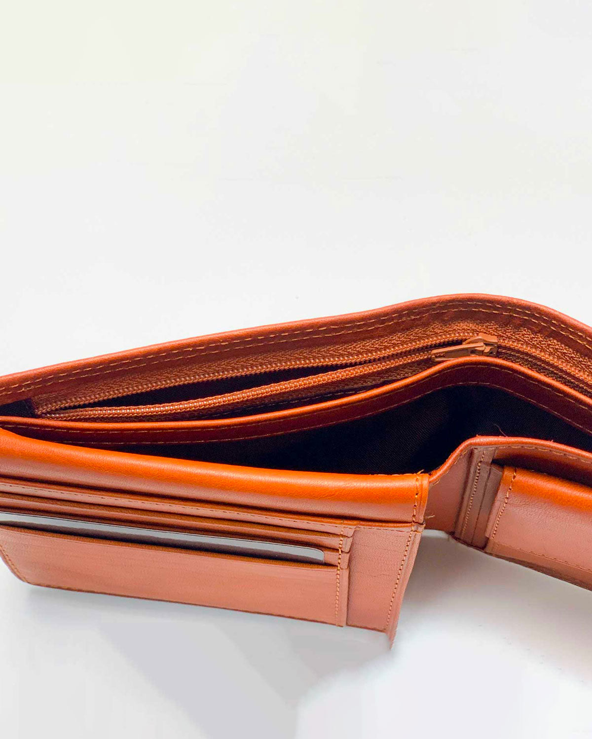 Ercole Men's Wallet Coin Purse Card Holder in Genuine Cognac Handcrafted Leather Made in Italy