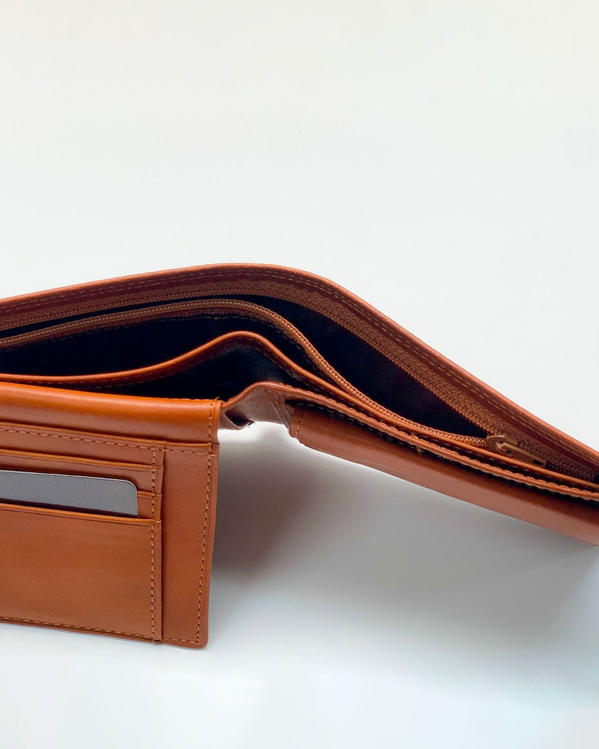 Ercole Men's Wallet Coin Purse Card Holder in Genuine Cognac Handcrafted Leather Made in Italy