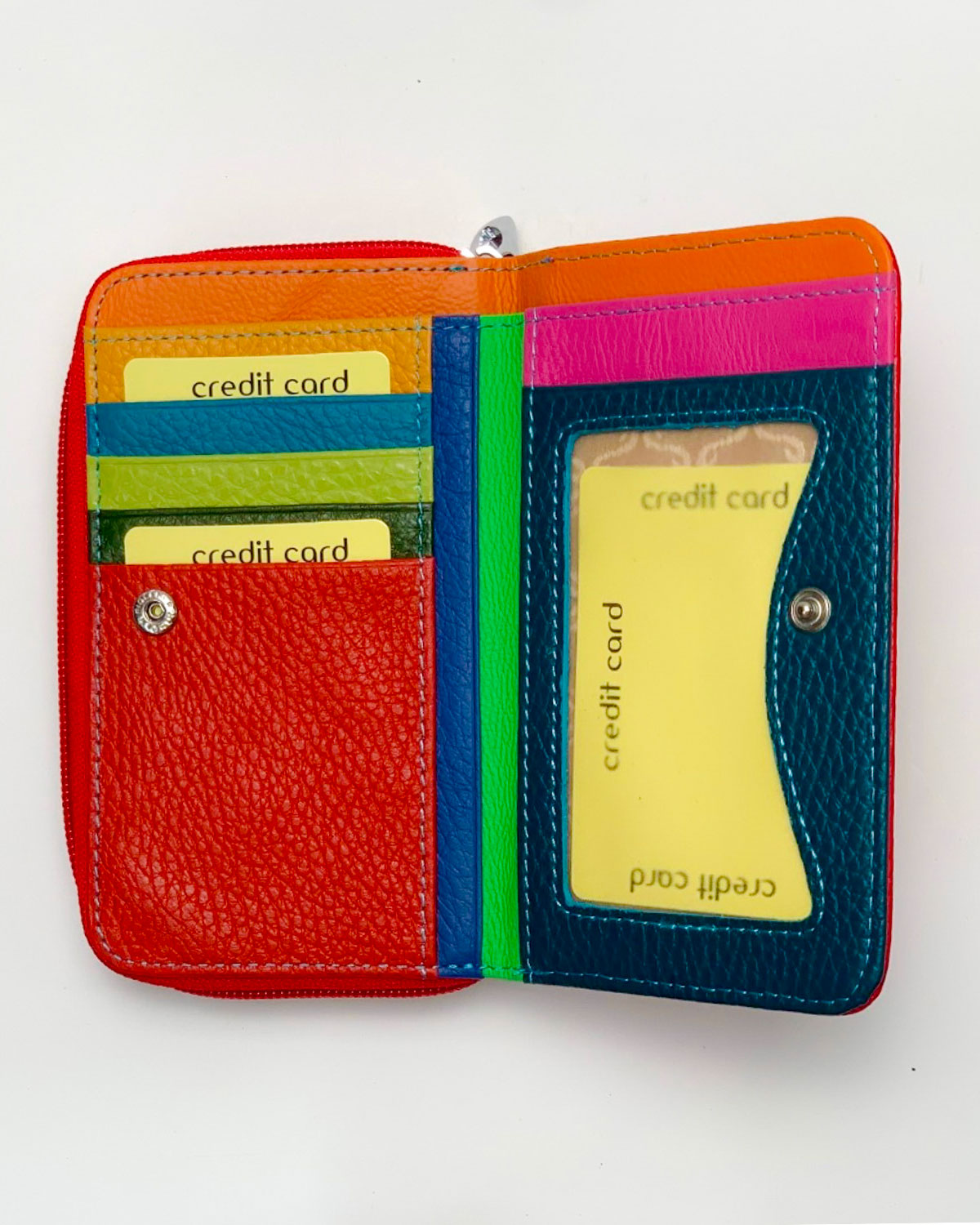 Demetra Women's Wallet, Coin Purse, Card Holder, Made in Italy, Genuine Red Leather