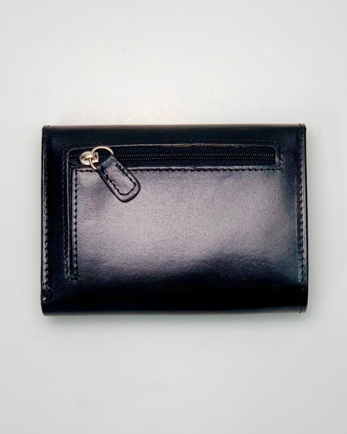 Women's Wallet Coin Purse Card Holder Era in Genuine Handcrafted Black Leather Made in Italy