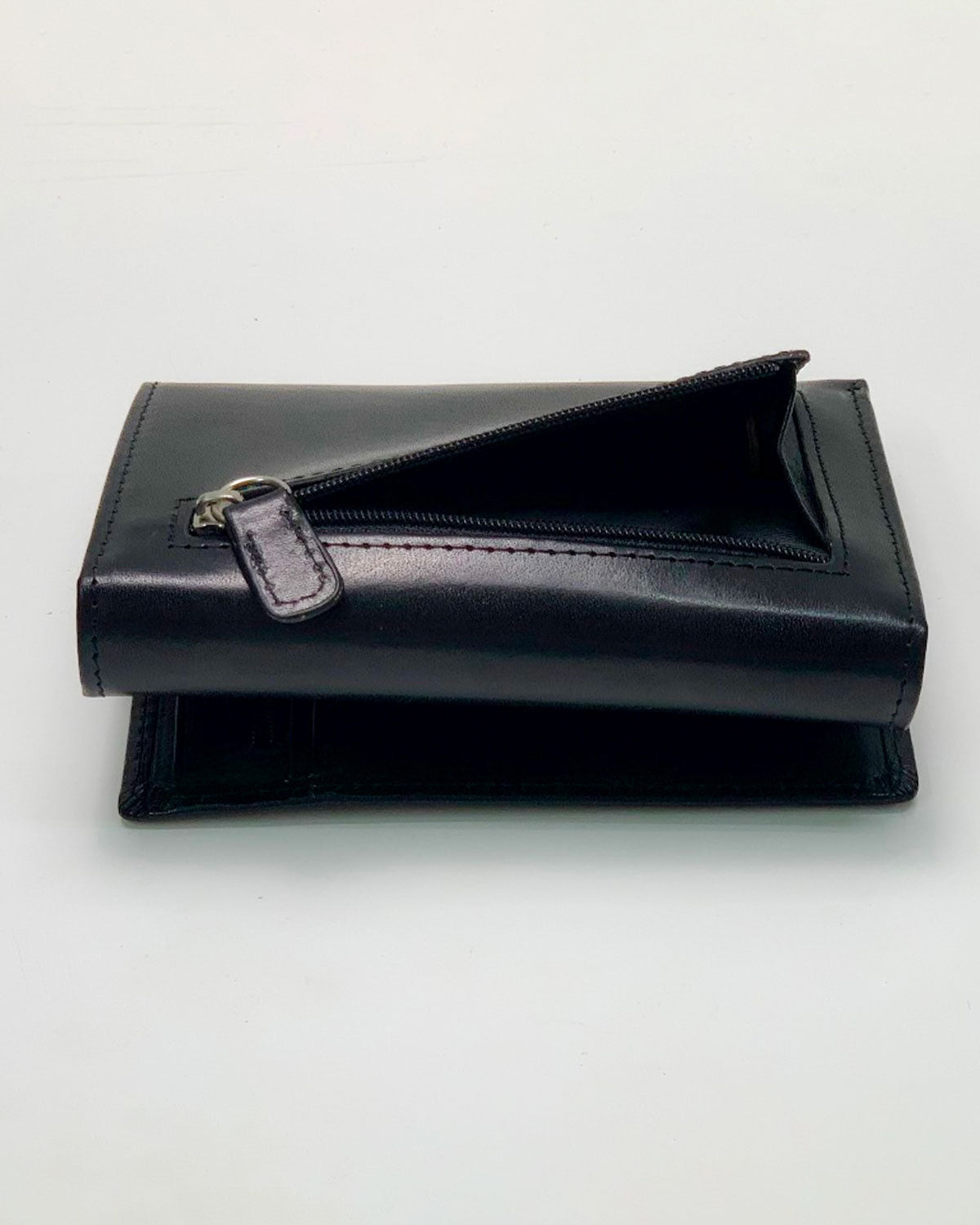 Women's Wallet Coin Purse Card Holder Era in Genuine Handcrafted Black Leather Made in Italy