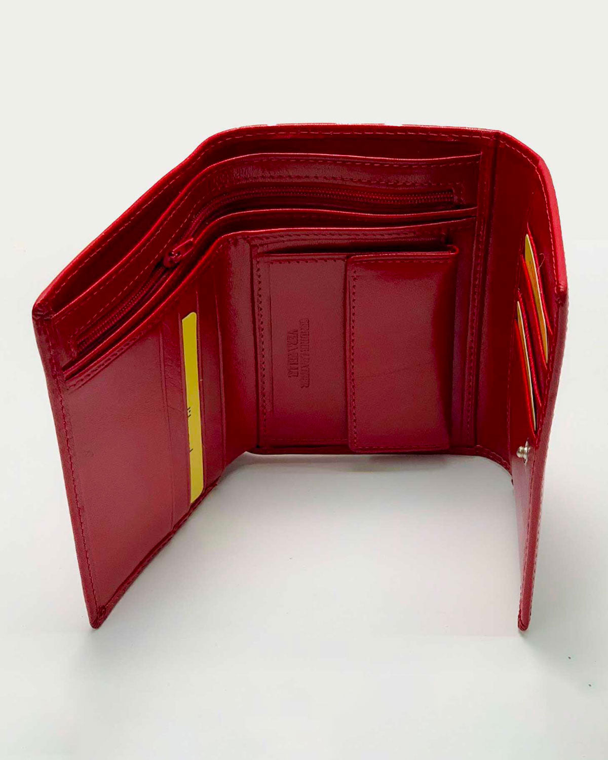 Women's Wallet Coin Purse Card Holder Era in Genuine Handcrafted Red Leather Made in Italy