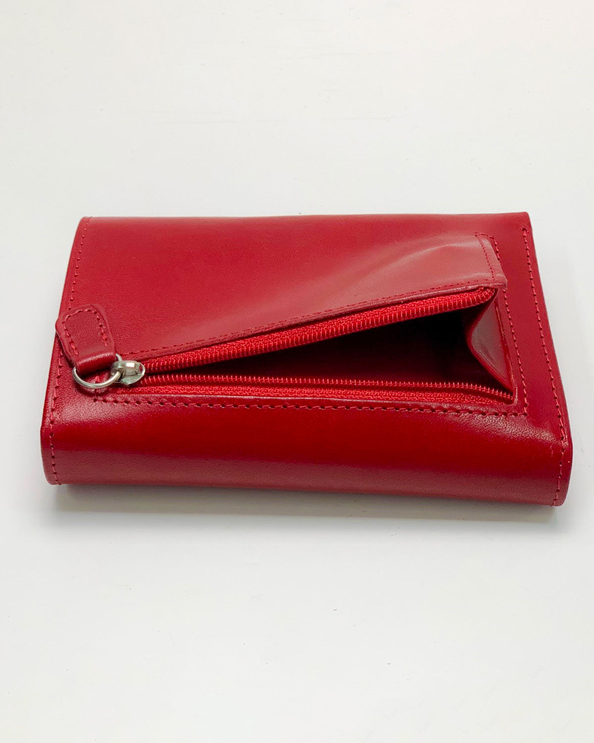 Women's Wallet Coin Purse Card Holder Era in Genuine Handcrafted Red Leather Made in Italy
