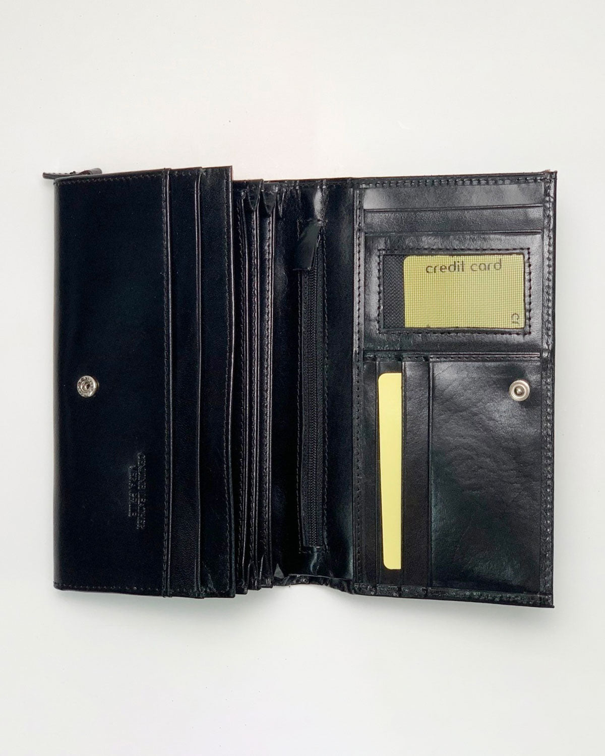 Iside Women's Wallet, Coin Purse, Card Holder, Made in Italy, Genuine Black Leather