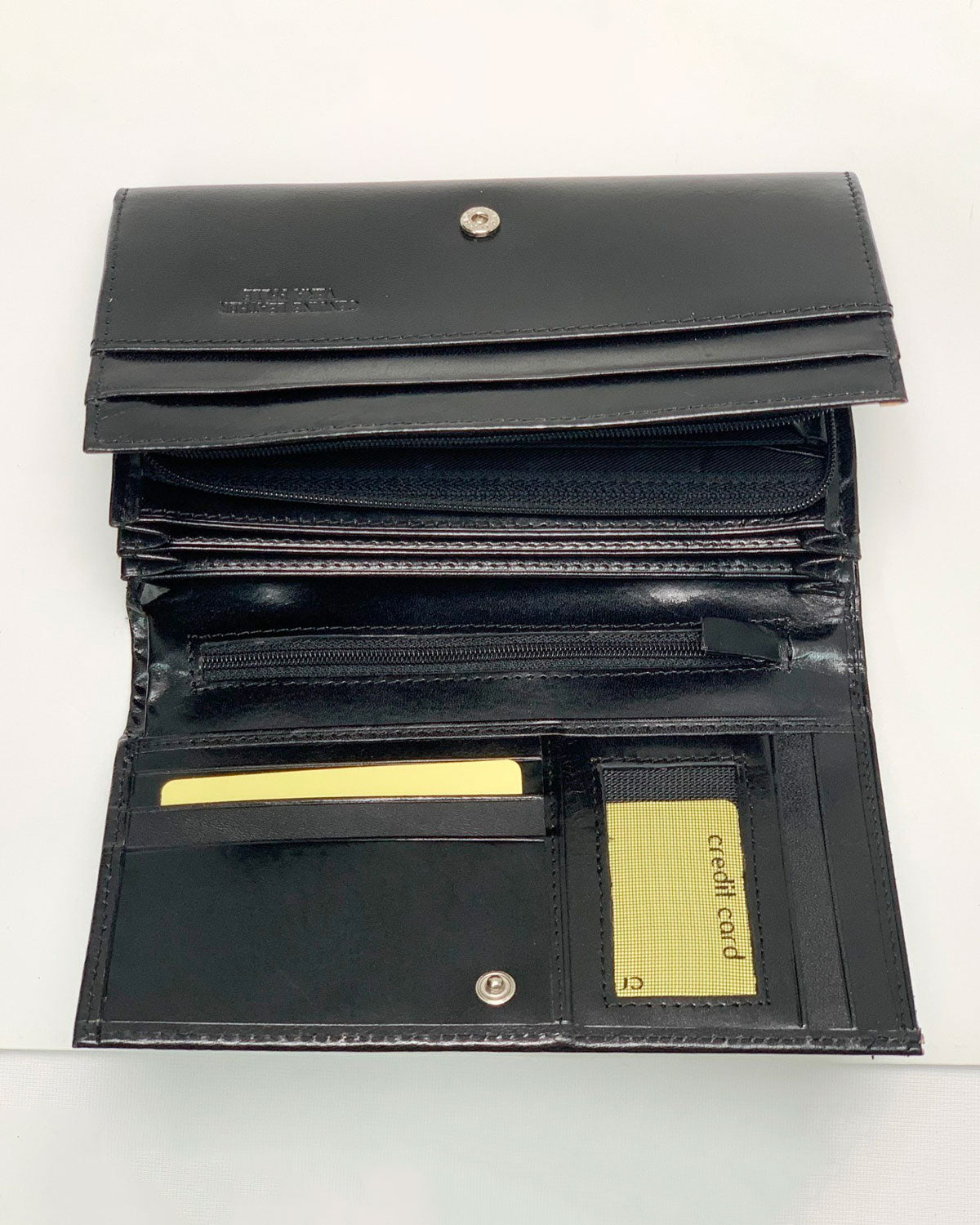 Iside Women's Wallet, Coin Purse, Card Holder, Made in Italy, Genuine Black Leather