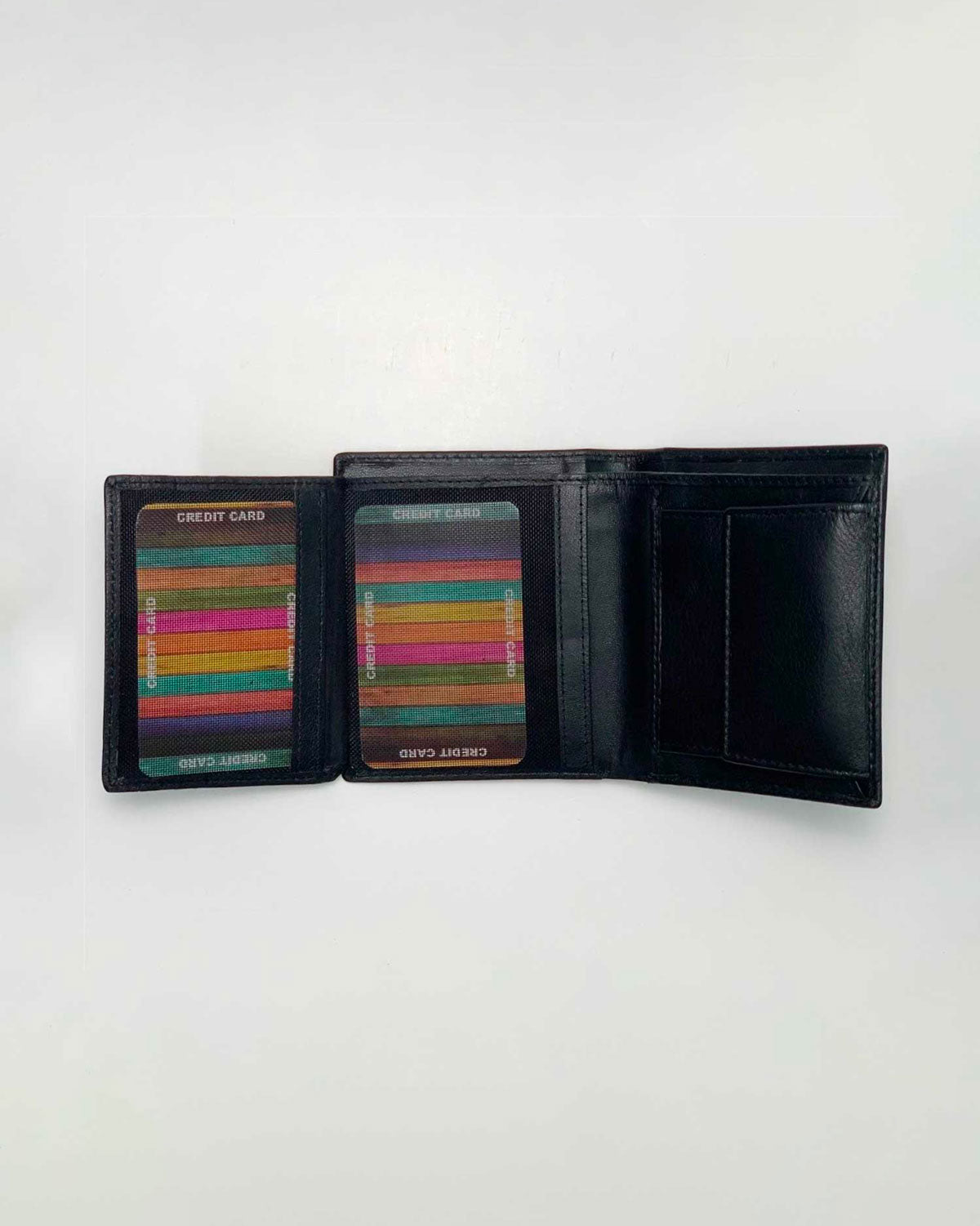 Achille Men's Wallet Coin Purse Card Holder in Genuine Handcrafted Black Leather Made in Italy
