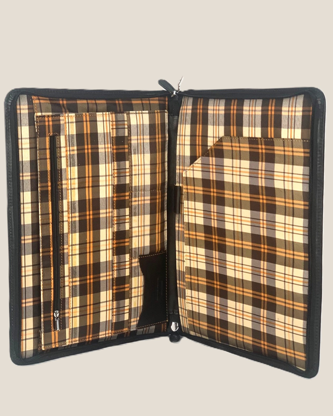 Black leather document holder