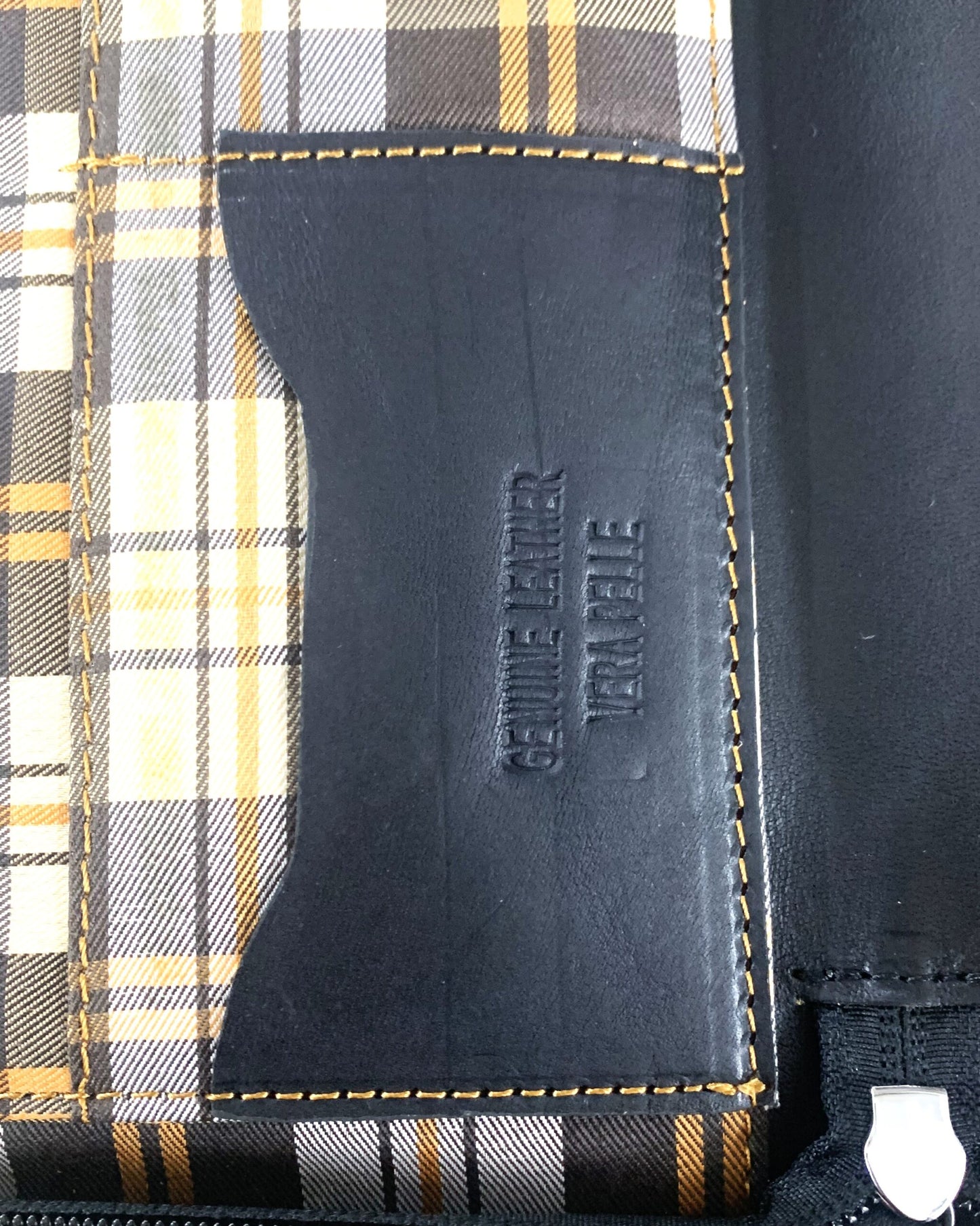 Black leather document holder