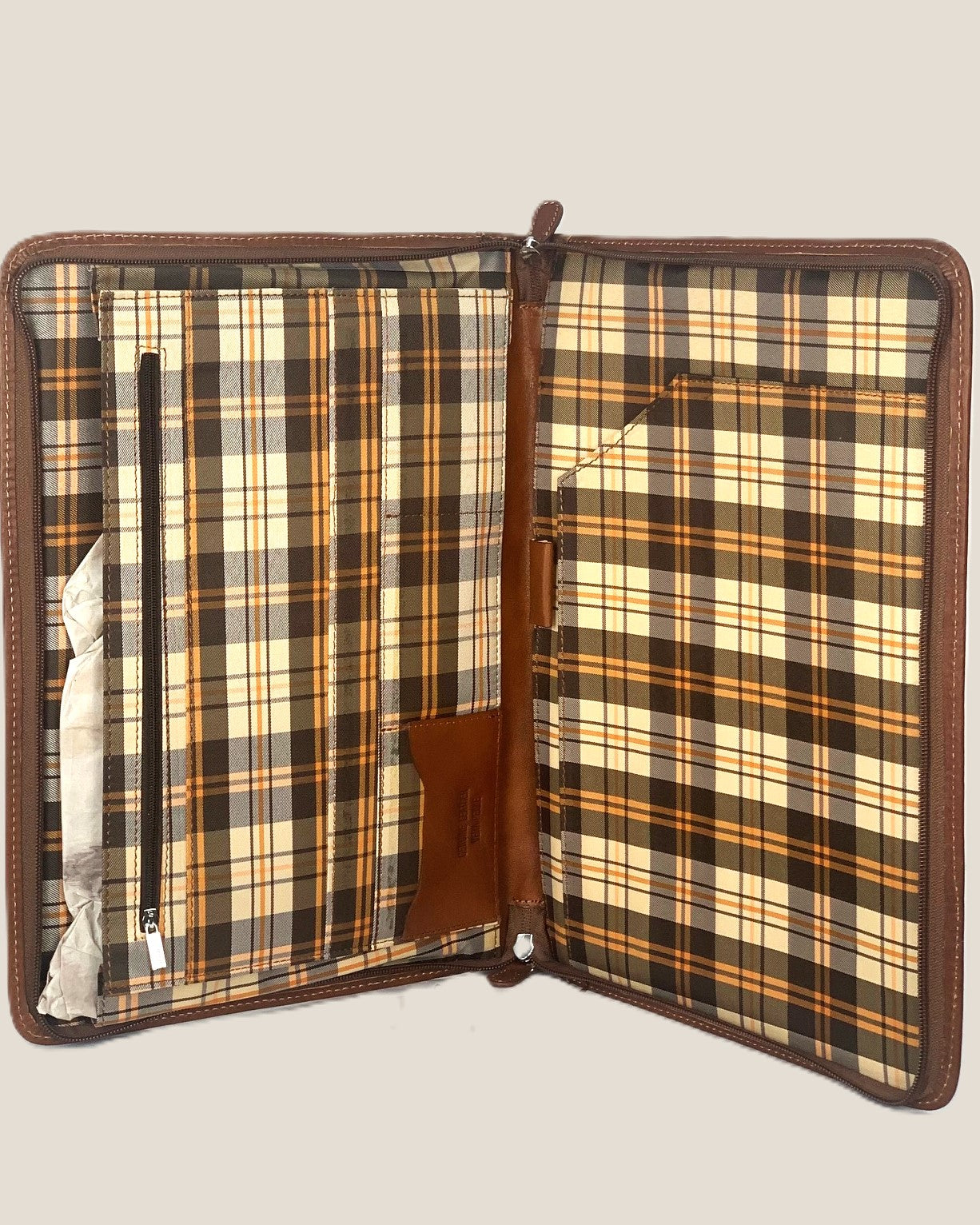 Brown leather document holder