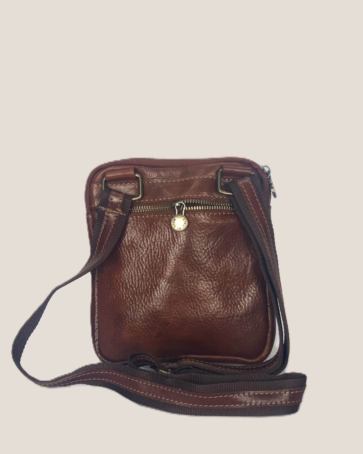 Tommaso Brown Men's Compact Sporty Leather Shoulder Bag