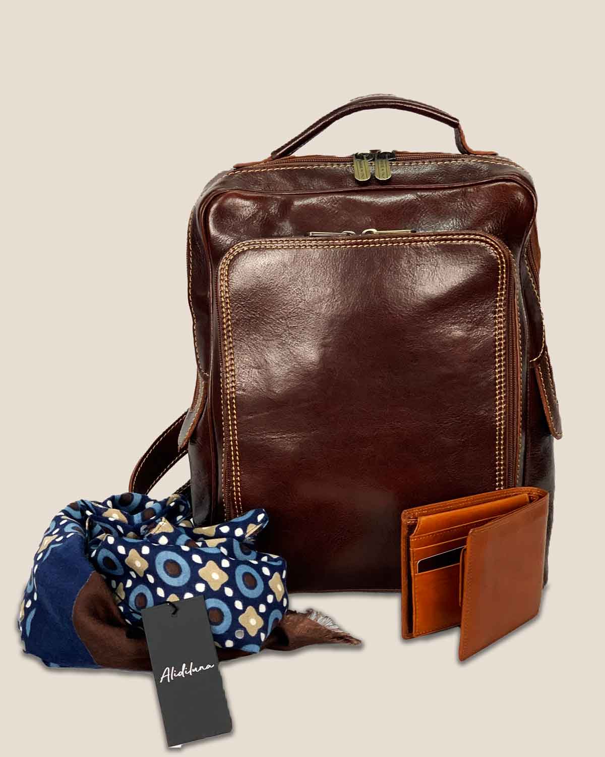 Maria Elena Women's Backpack with Wallet and Scarf