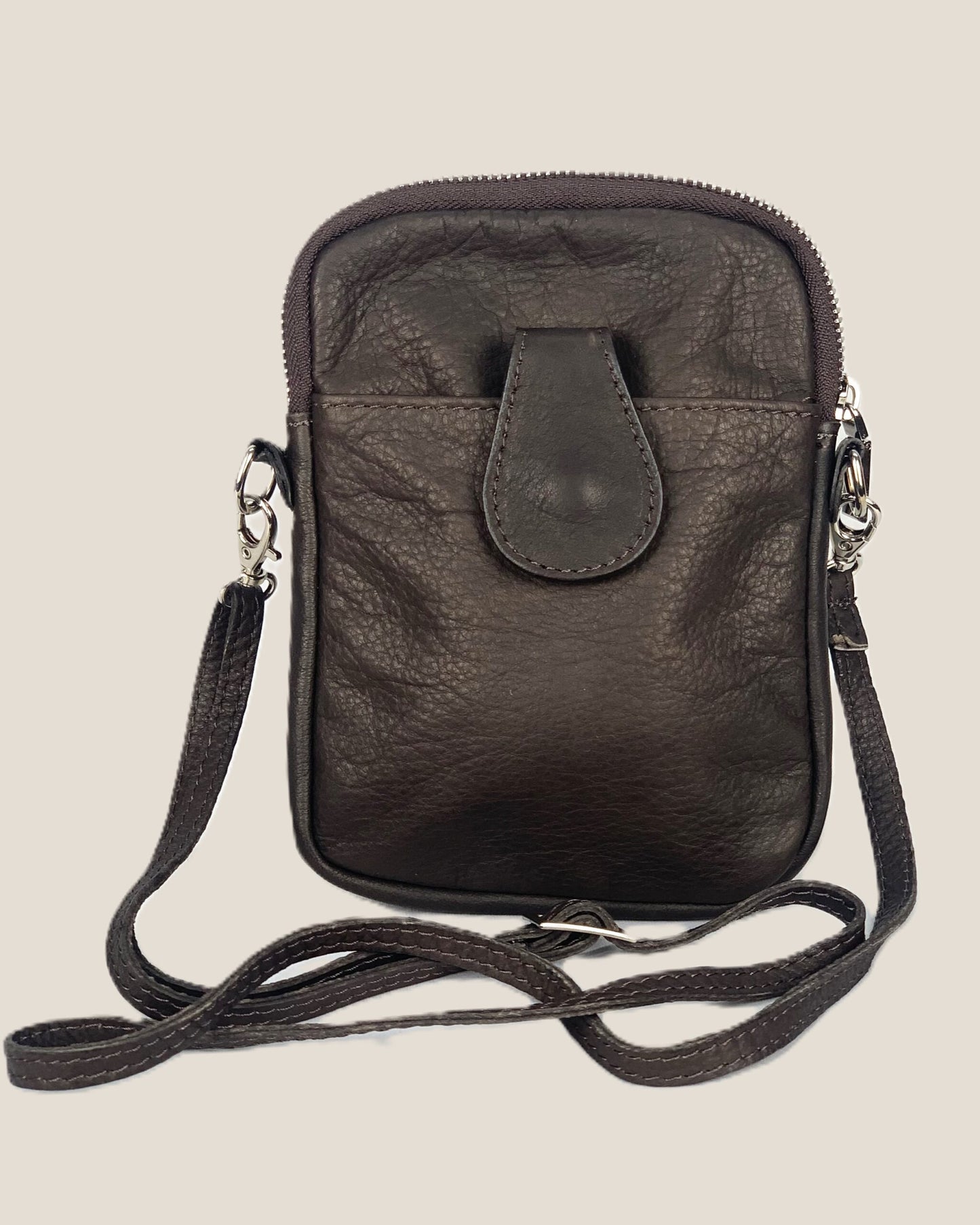 Attilio Dark Brown Leather Small Sporty Men's Shoulder Bag