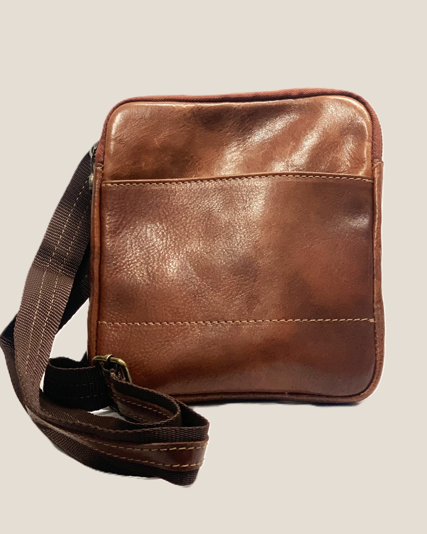 Tommaso Brown Men's Compact Sporty Leather Shoulder Bag