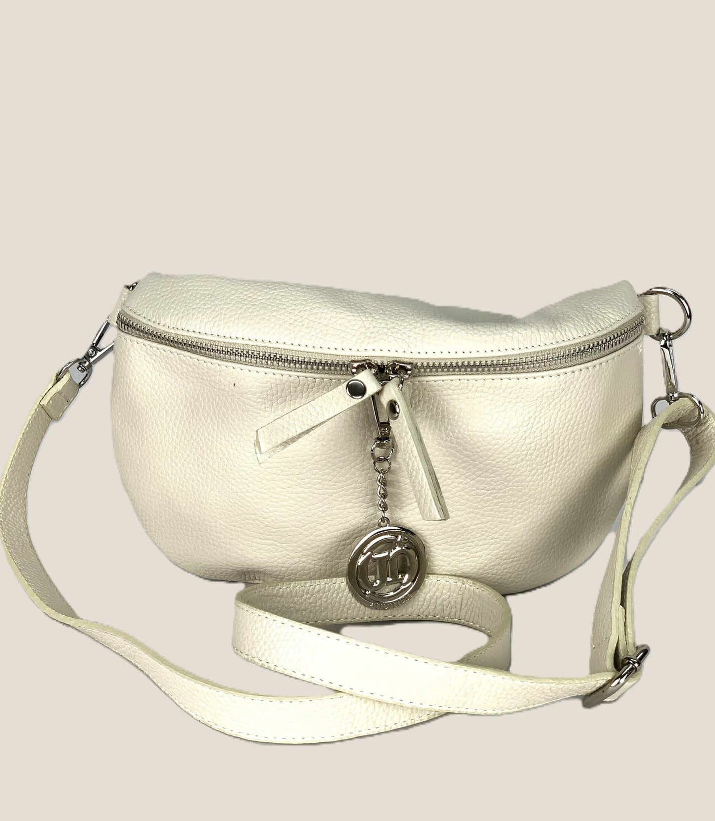 Marsupio o borsa a tracolla donna in vera pelle Emma colore Beige