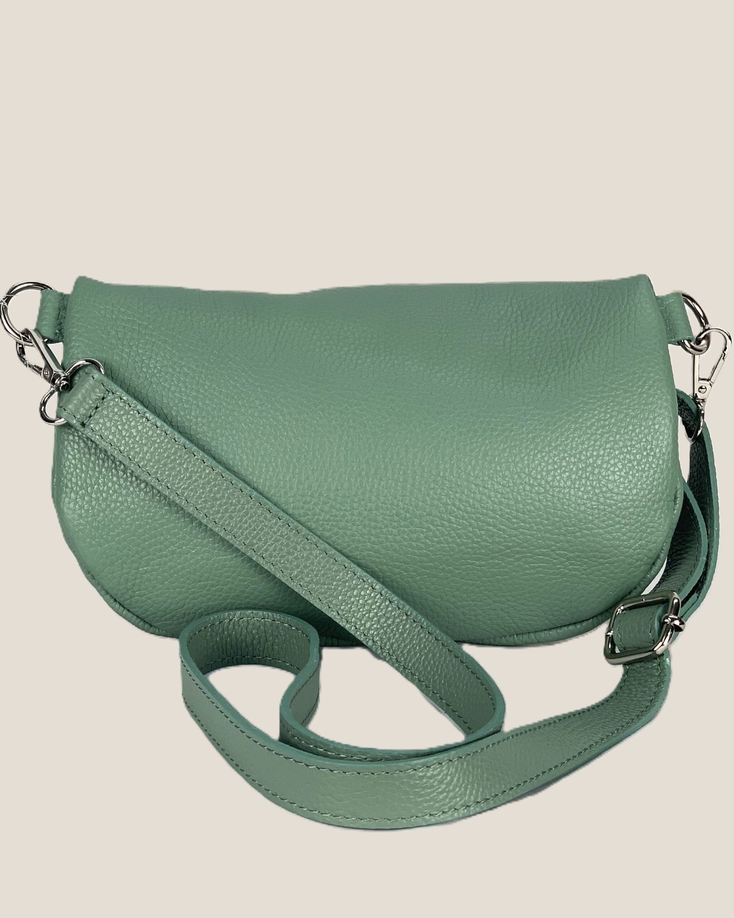 Marsupio o borsa a tracolla donna in vera pelle Emma colore Verde Menta