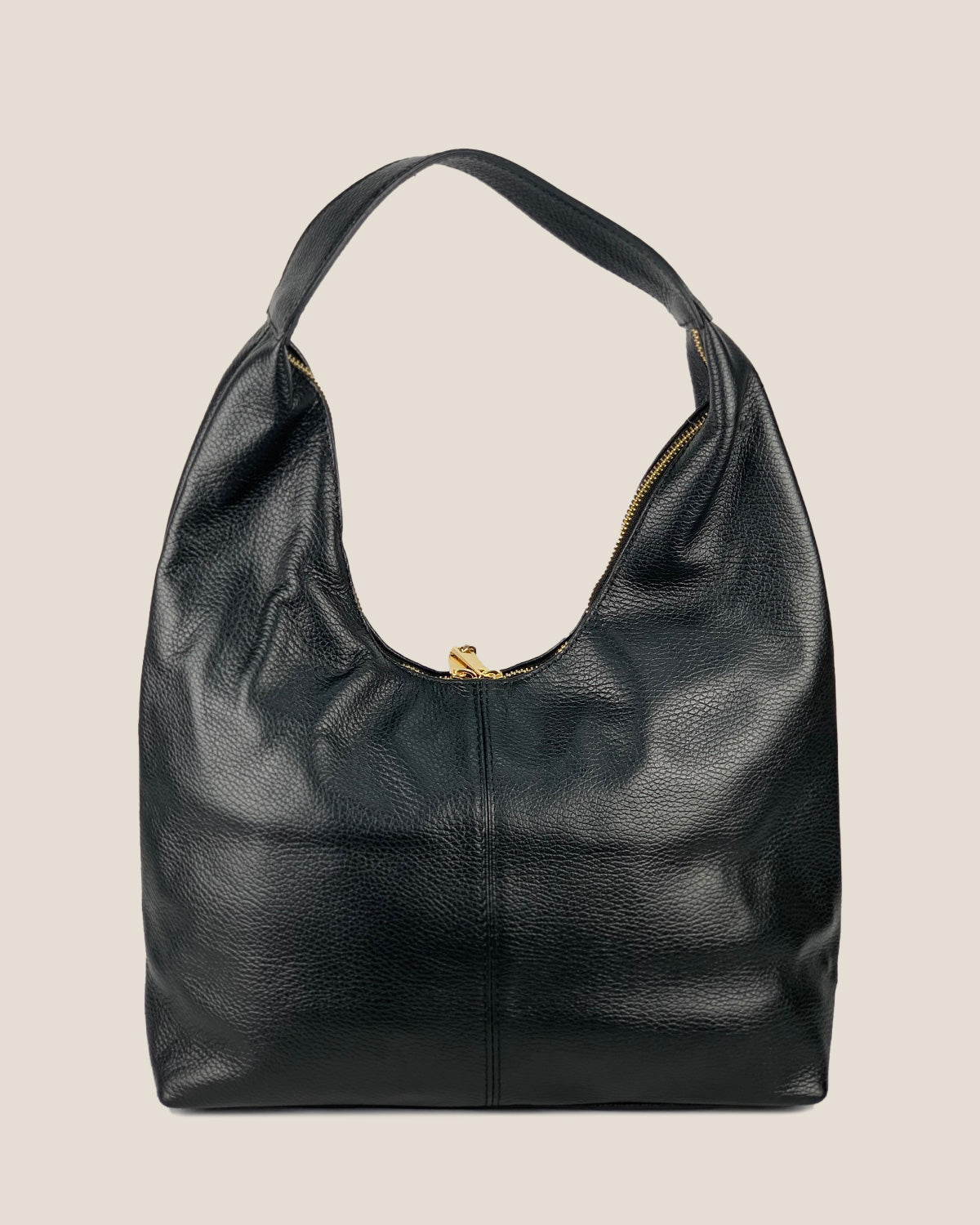 Borsa Spalla Hobo Donna Laura Vera Pelle Nero