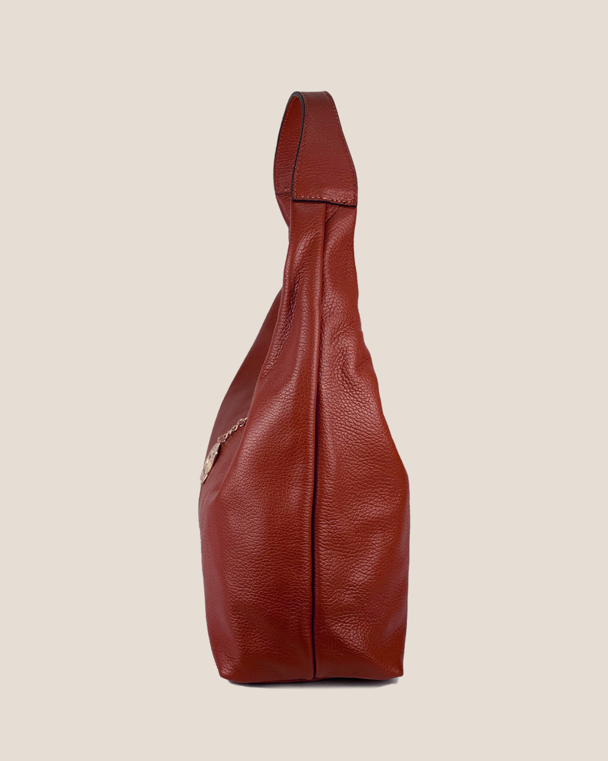Borsa Spalla Hobo Donna Laura Vera Pelle Rosso scuro