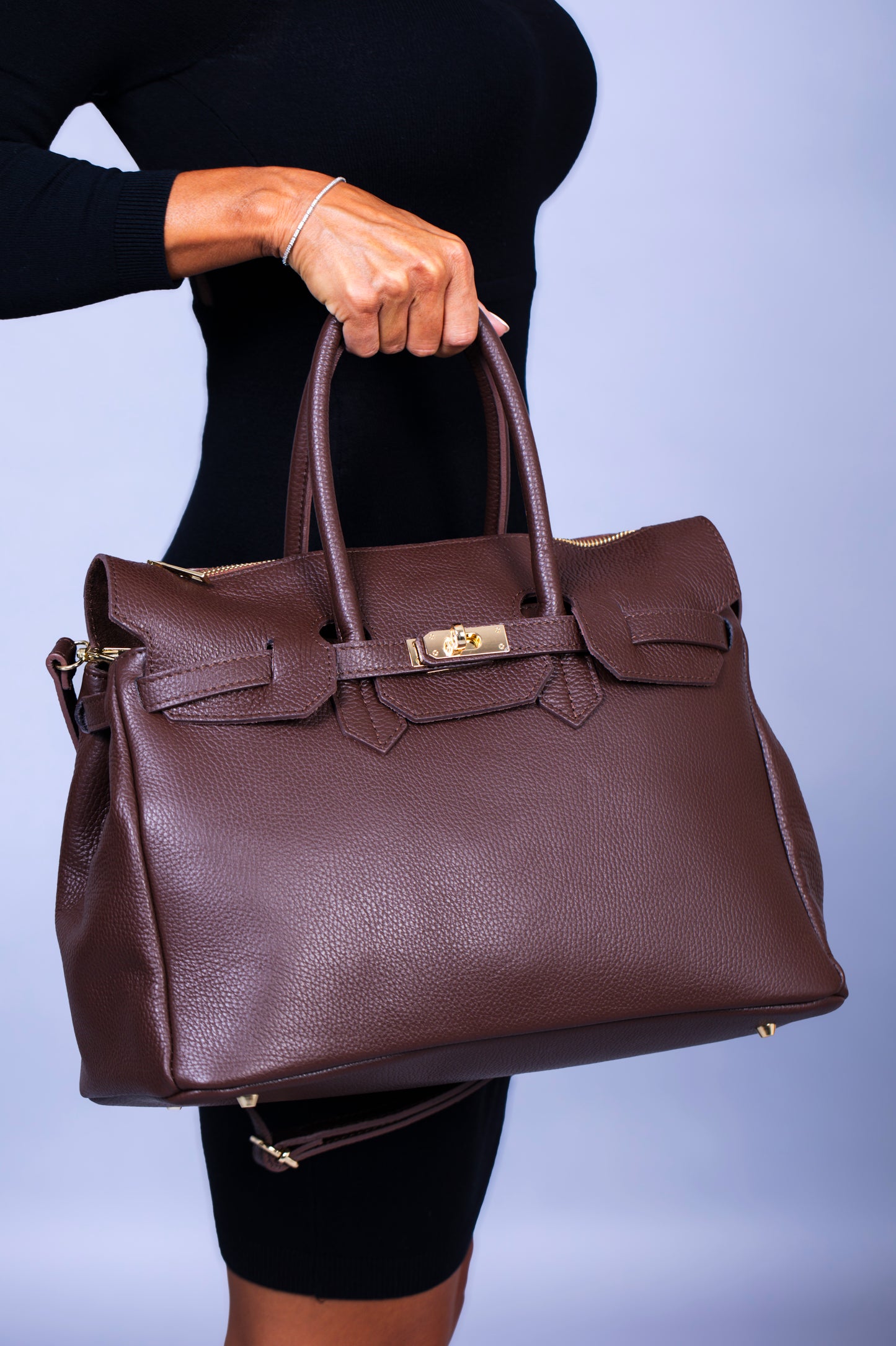 Borsa Donna LUNA in Vera Pelle Cioccolato Made in Italy – Eleganza Artigianale
