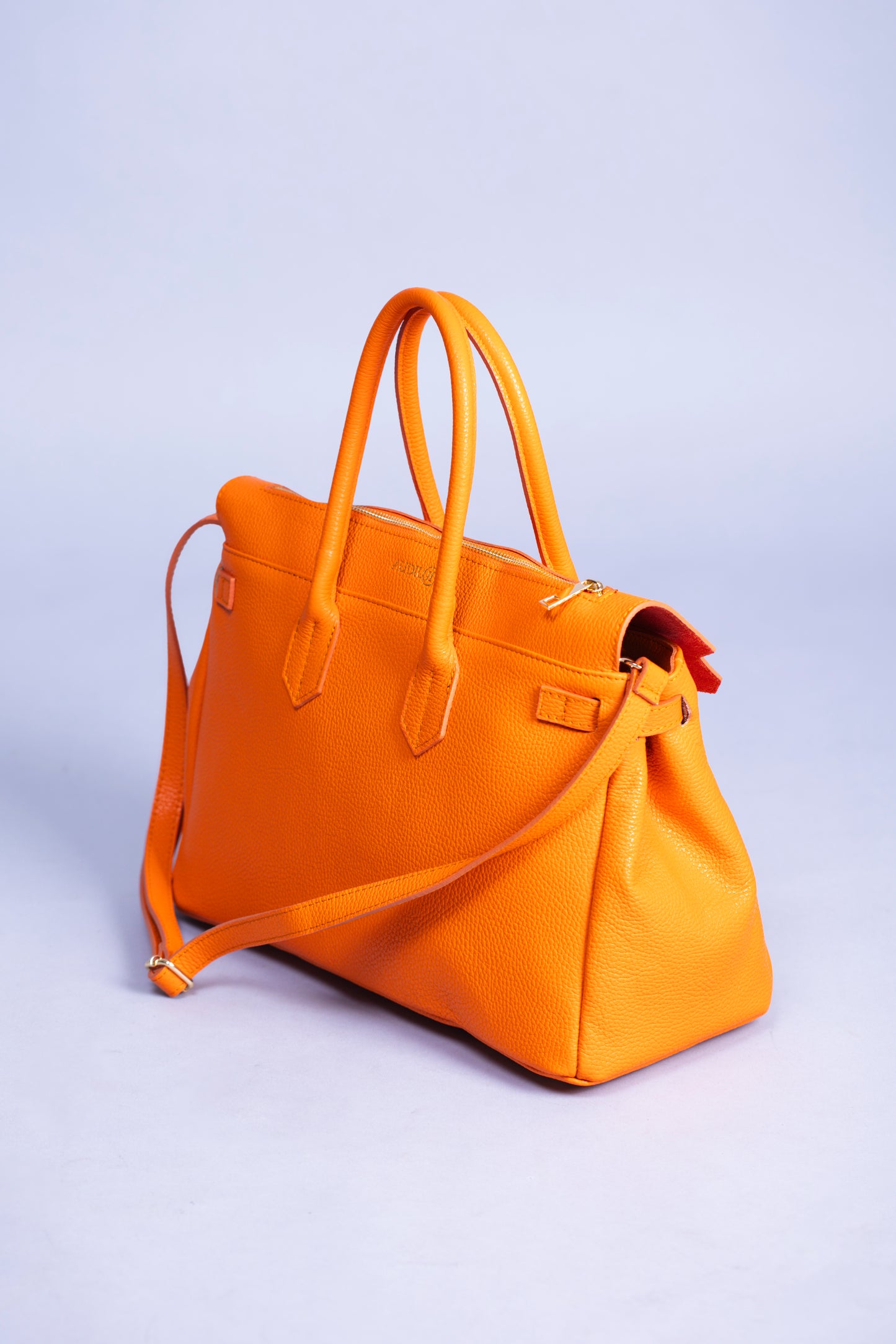 Borsa Donna LUNA in Vera Pelle Arancione Made in Italy – Eleganza Artigianale