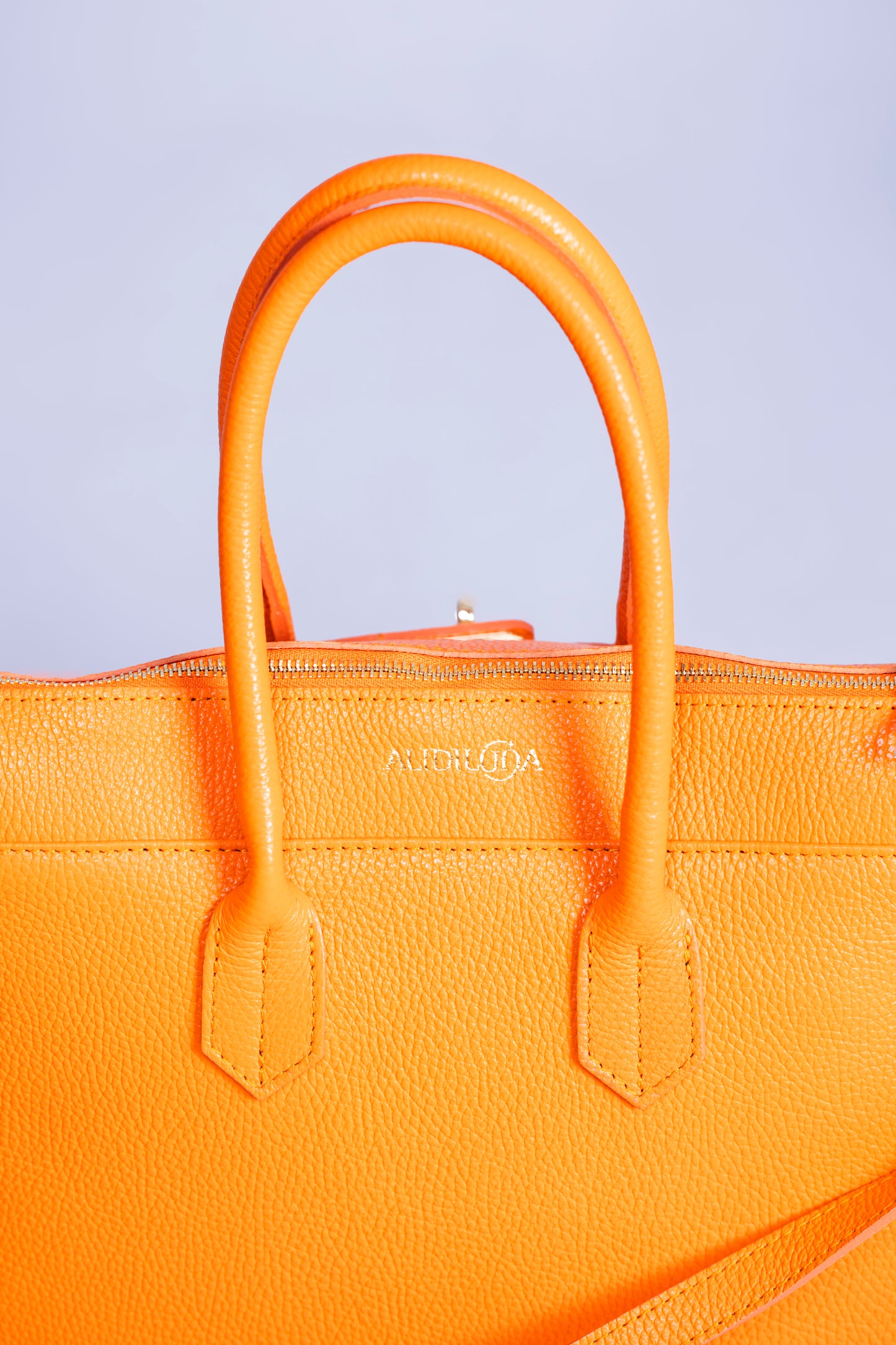Borsa Donna LUNA in Vera Pelle Arancione Made in Italy – Eleganza Artigianale