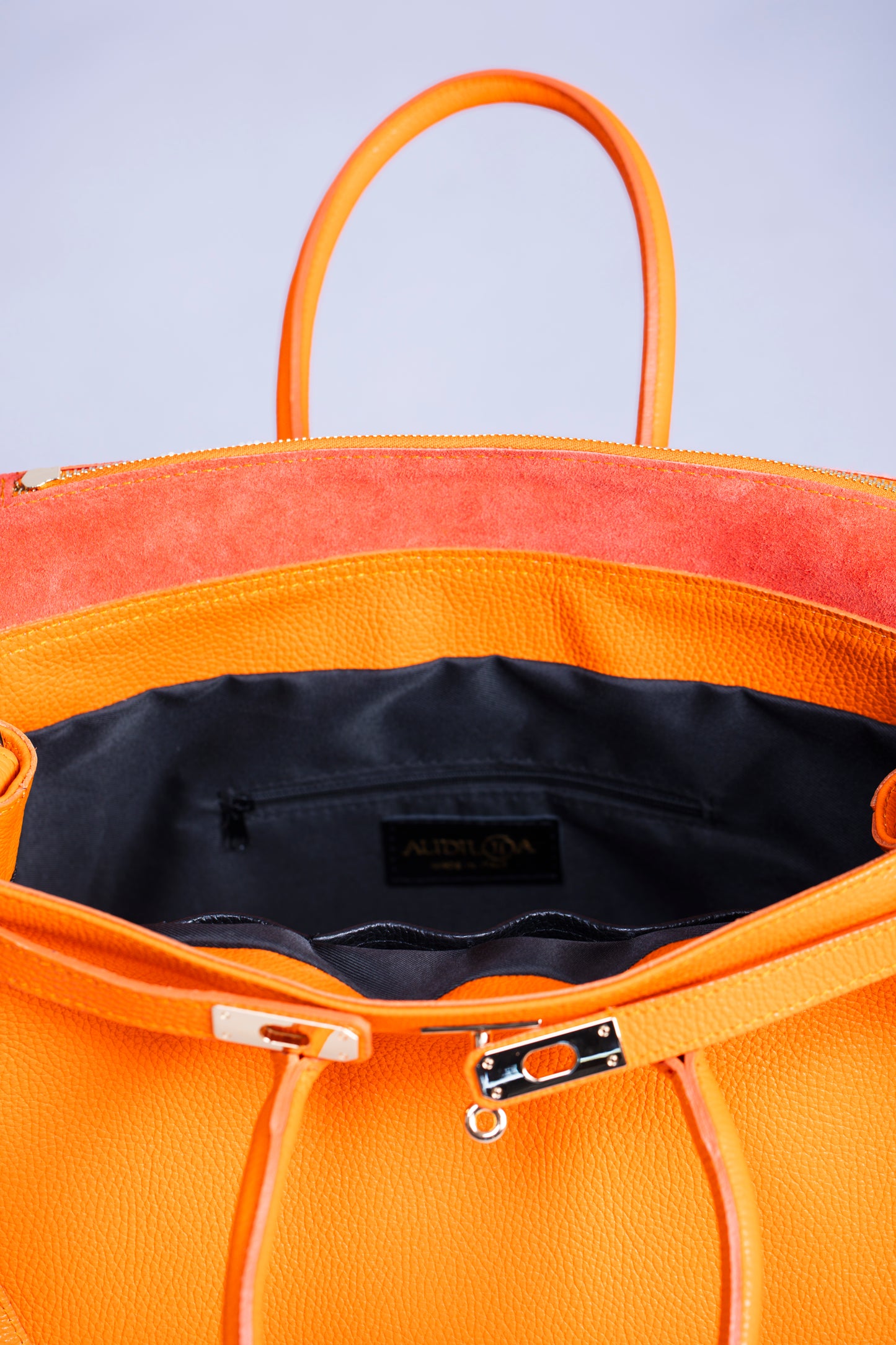 Borsa Donna LUNA in Vera Pelle Arancione Made in Italy – Eleganza Artigianale
