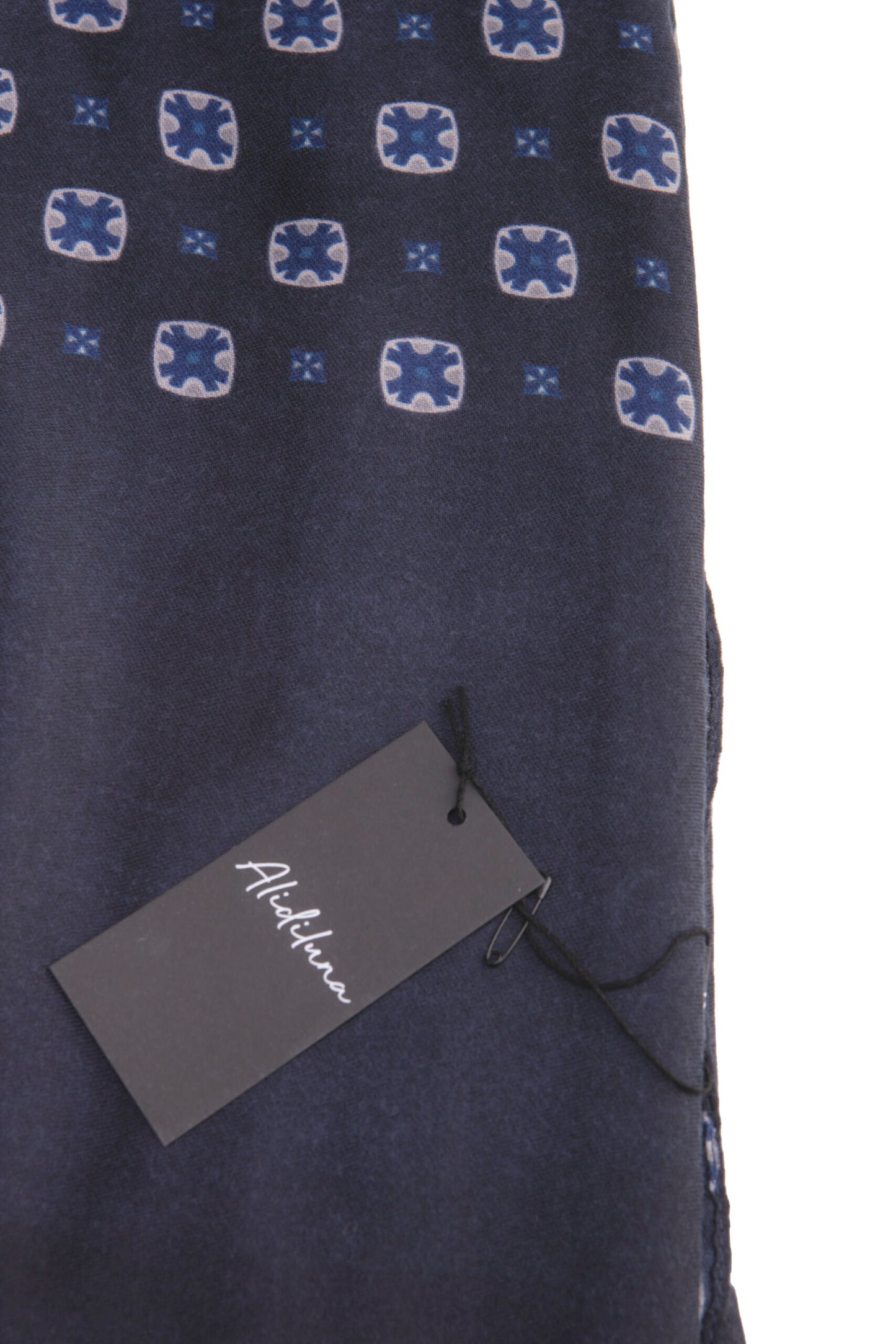 Sciarpa, foulard, Pashmina Uomo/Donna in Lana e Acrilico Blu motivo geometrico Grigio/Blu