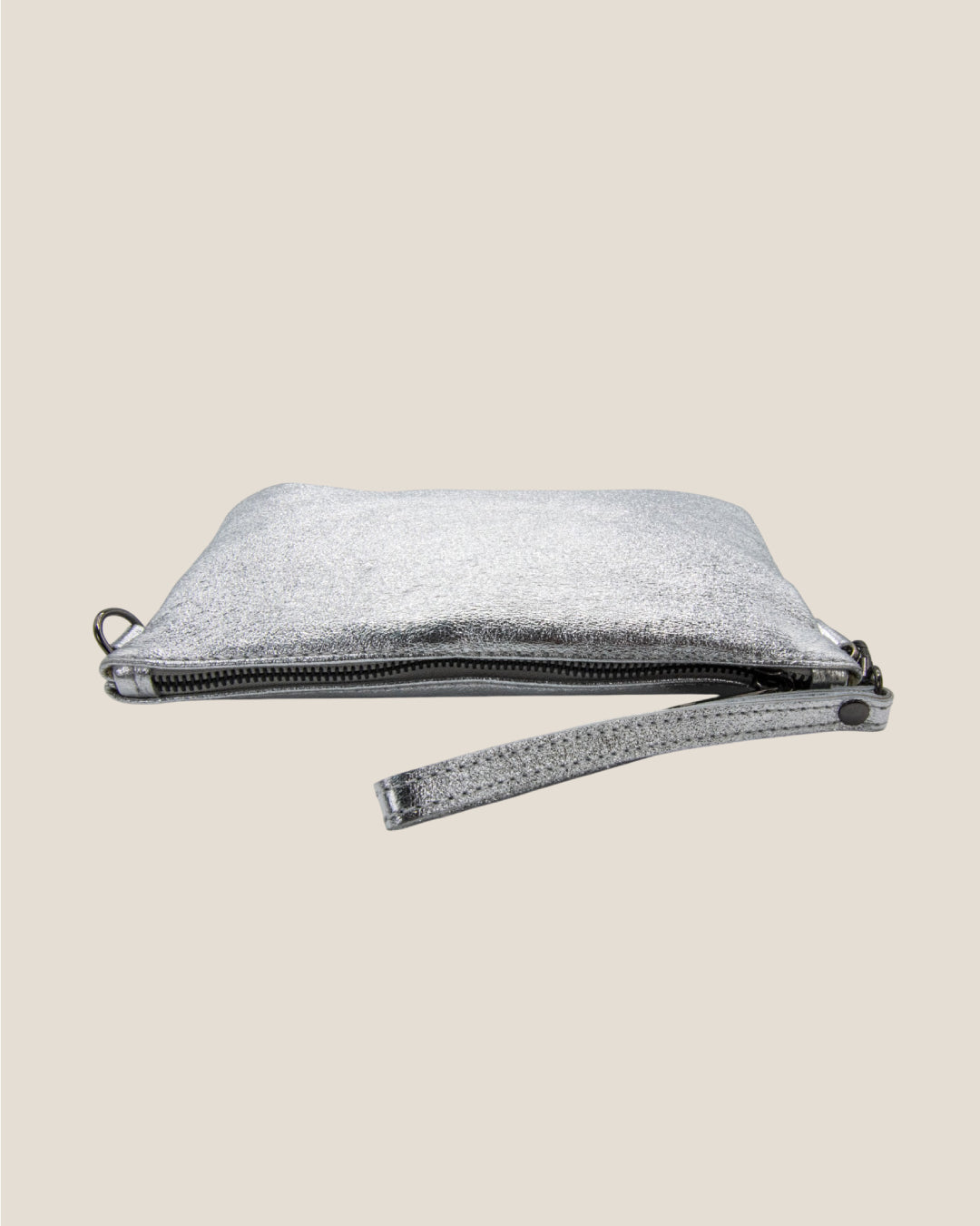 Chiara Women's Genuine Leather Shoulder Bag, Silver, Made in Italy