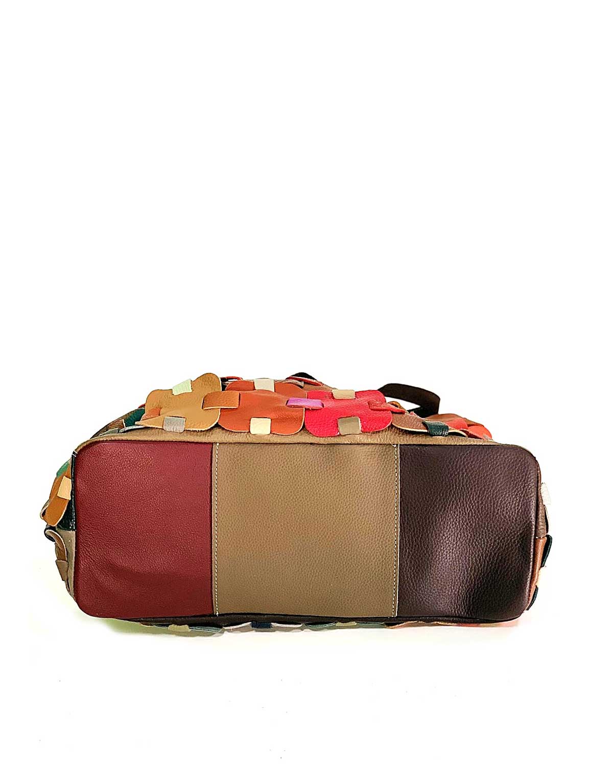 Roberta multicolored woven genuine leather women's handbag and shoulder bag 6653