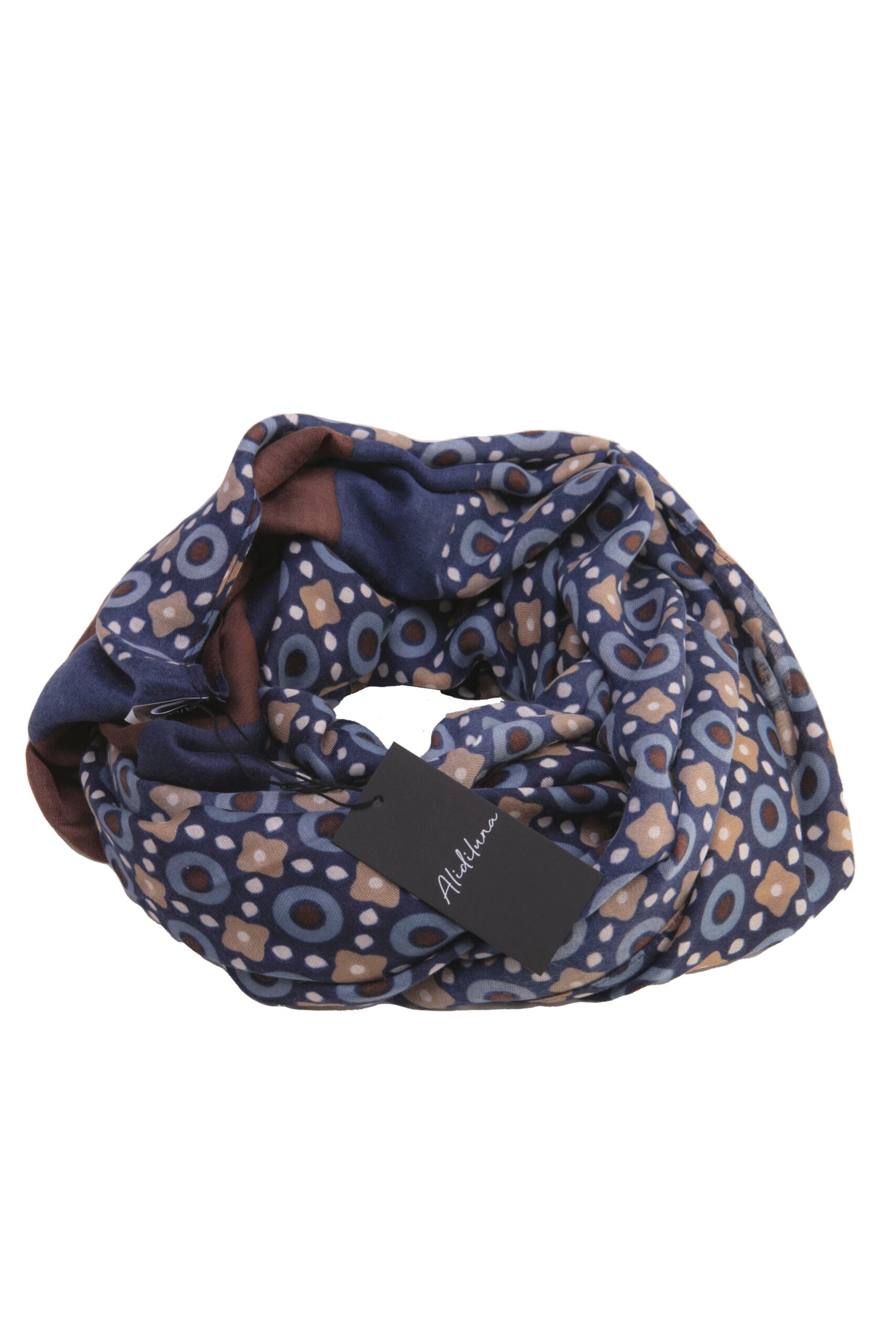 Sciarpa, foulard, Pashmina Uomo/Donna in Lana e Acrilico Blu con motivi geometrici fluoreali