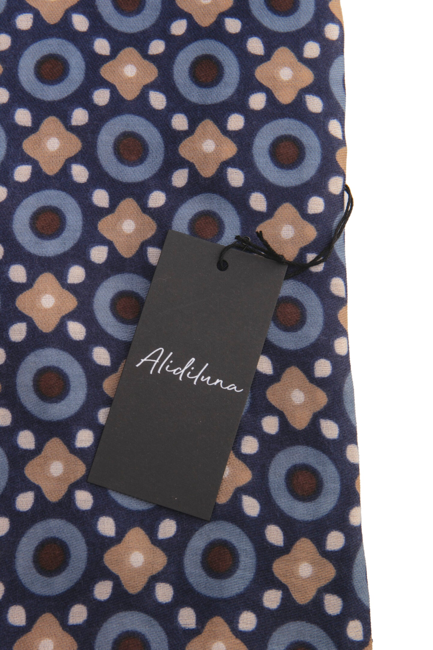 Sciarpa, foulard, Pashmina Uomo/Donna in Acrilico e Lana Blu con Motivo Geometrico Multicolore