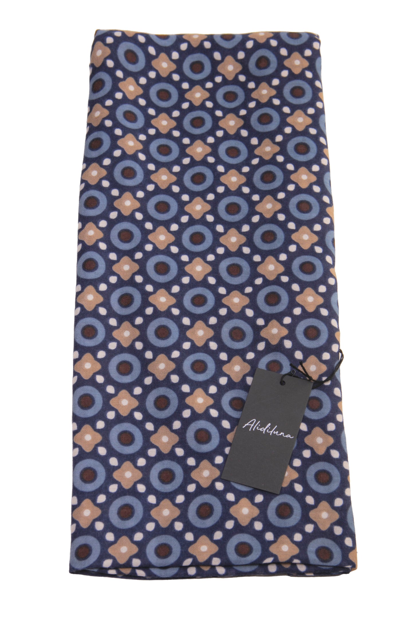 Sciarpa, foulard, Pashmina Uomo/Donna in Acrilico e Lana Blu con Motivo Geometrico Multicolore